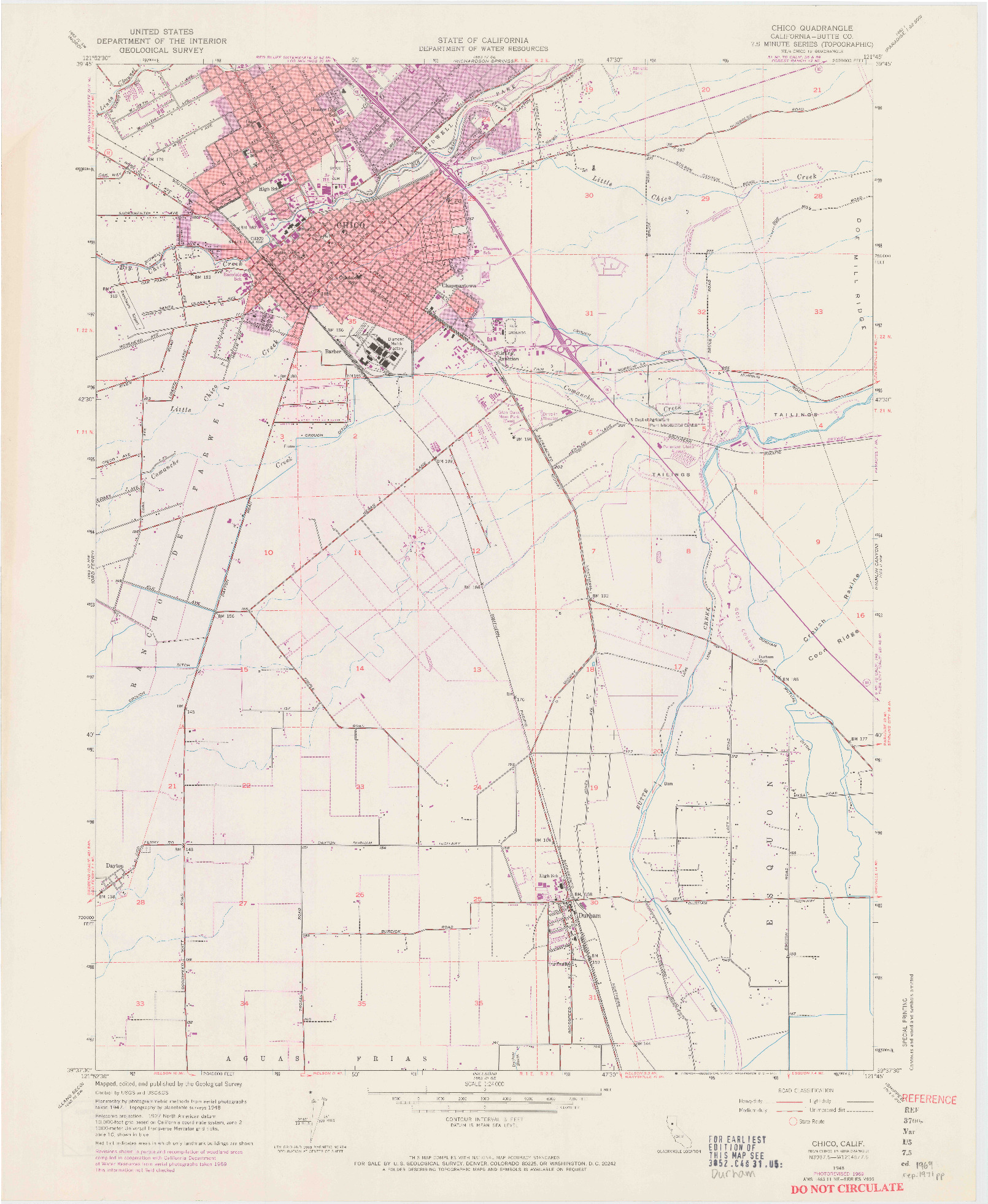 USGS 1:24000-SCALE QUADRANGLE FOR CHICO, CA 1948