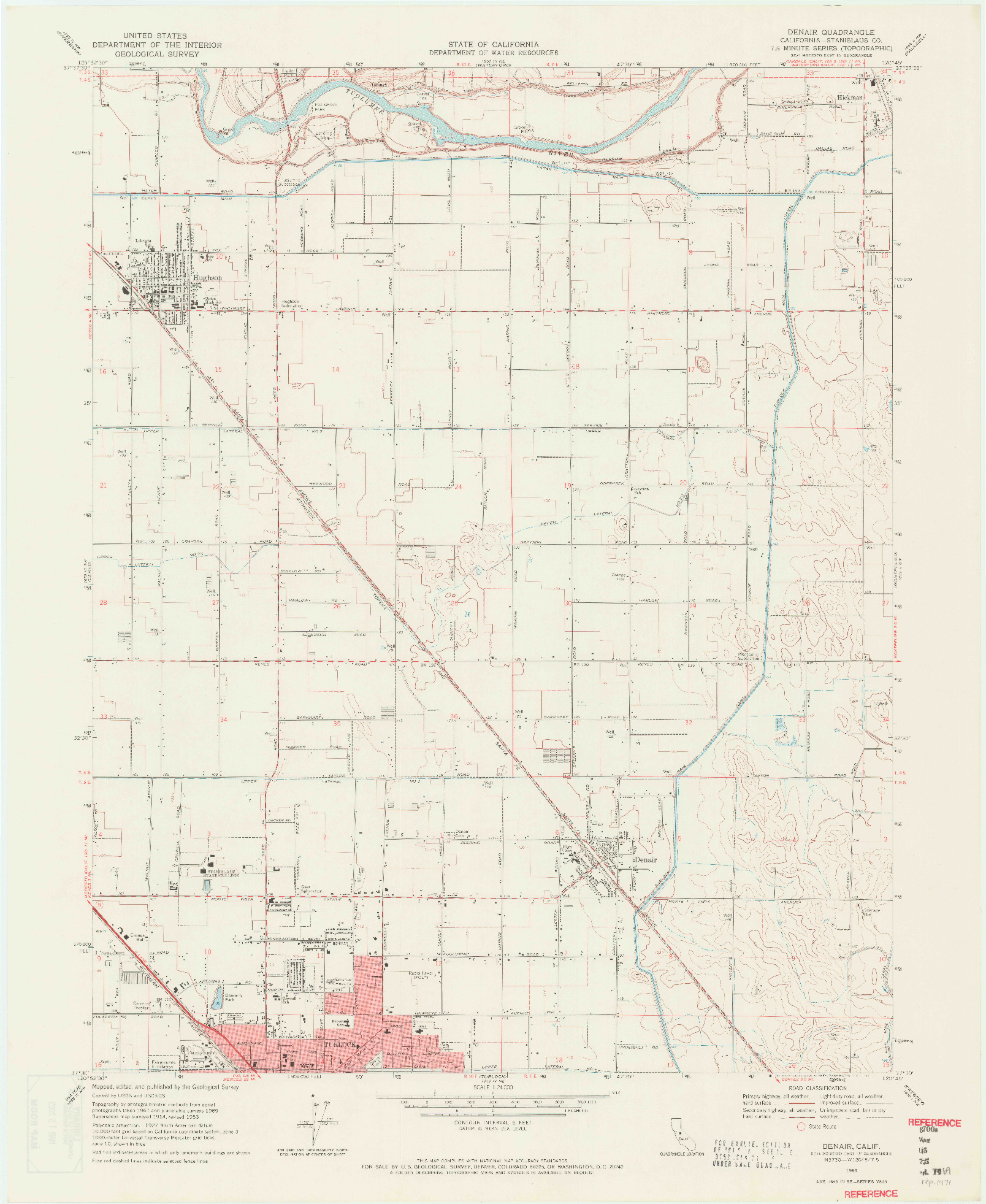 USGS 1:24000-SCALE QUADRANGLE FOR DENAIR, CA 1969