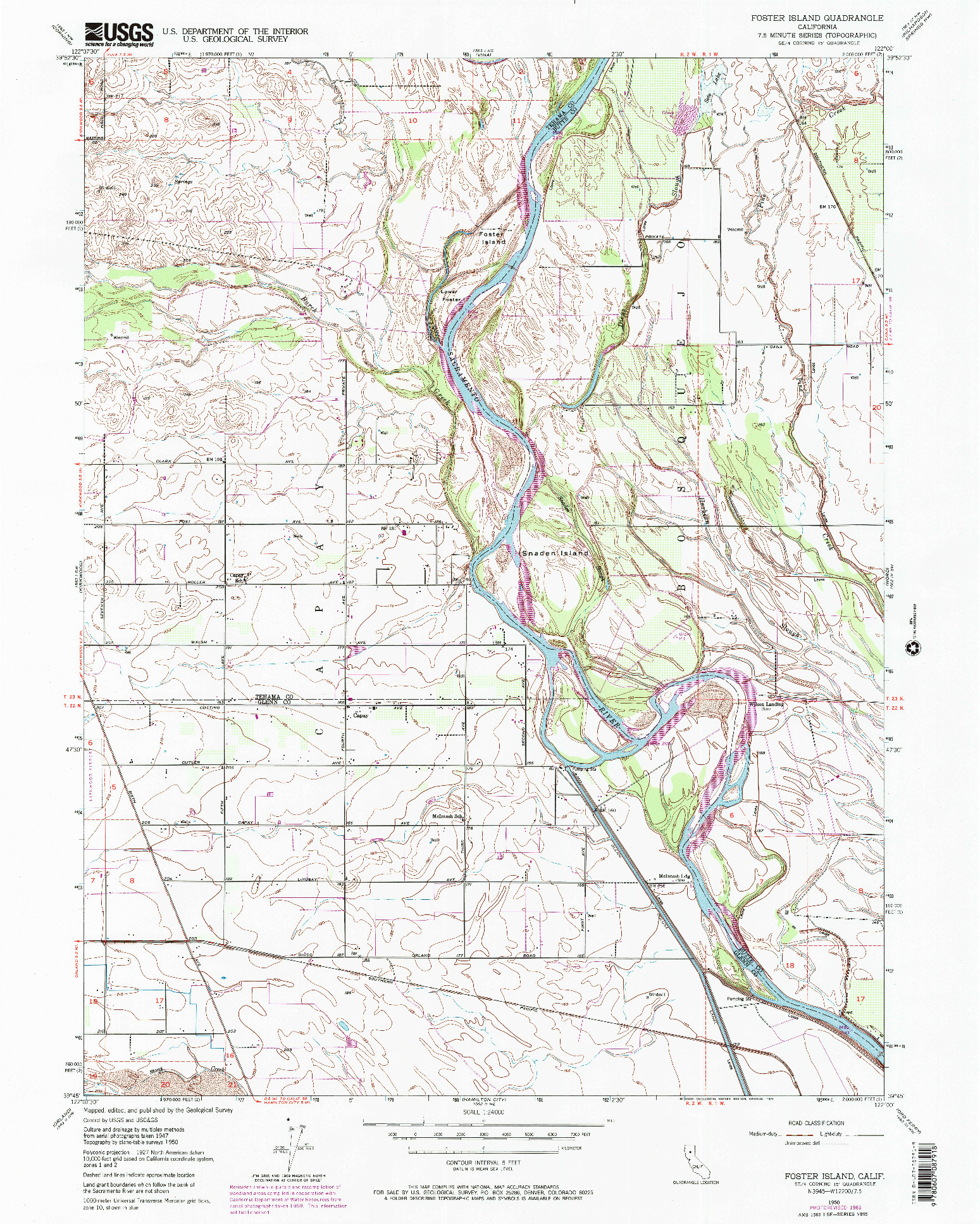 USGS 1:24000-SCALE QUADRANGLE FOR FOSTER ISLAND, CA 1950