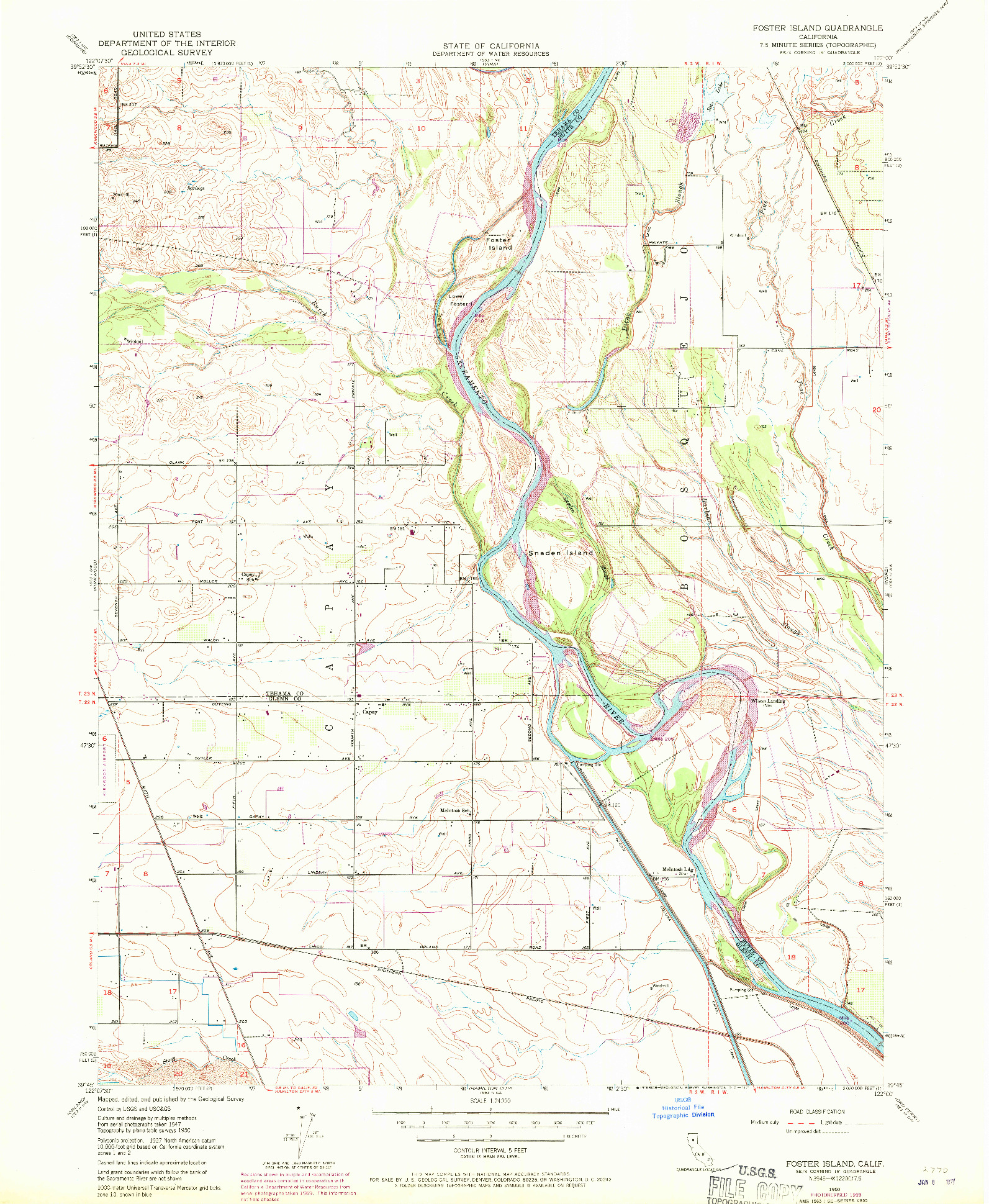 USGS 1:24000-SCALE QUADRANGLE FOR FOSTER ISLAND, CA 1950