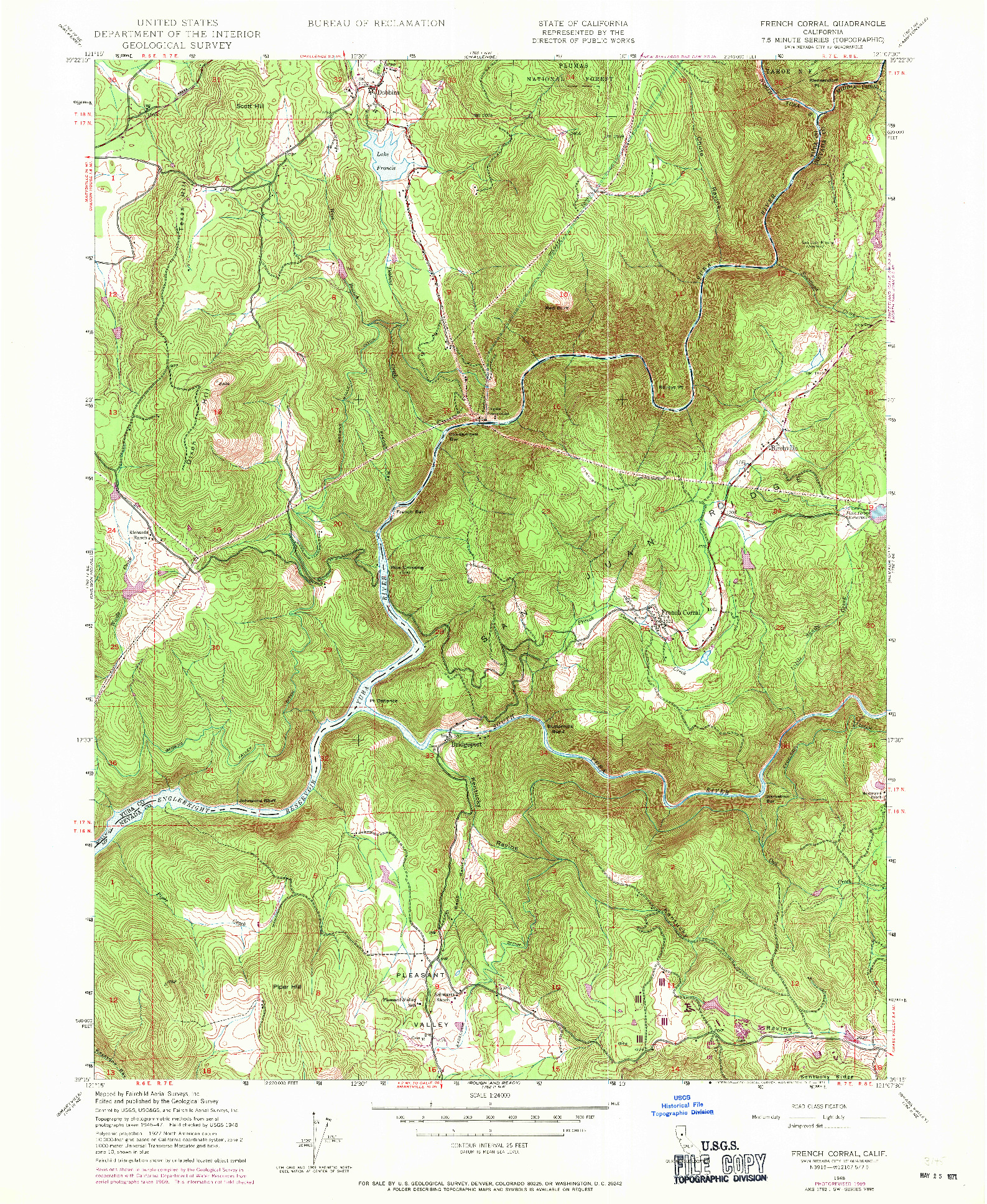USGS 1:24000-SCALE QUADRANGLE FOR FRENCH CORRAL, CA 1948