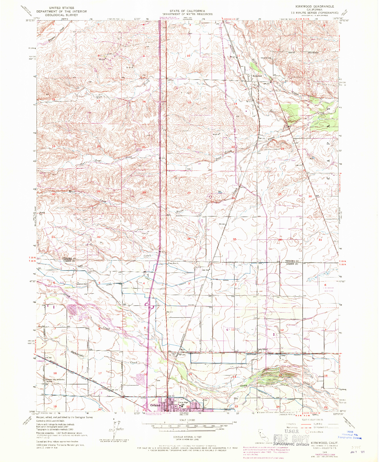 USGS 1:24000-SCALE QUADRANGLE FOR KIRKWOOD, CA 1949