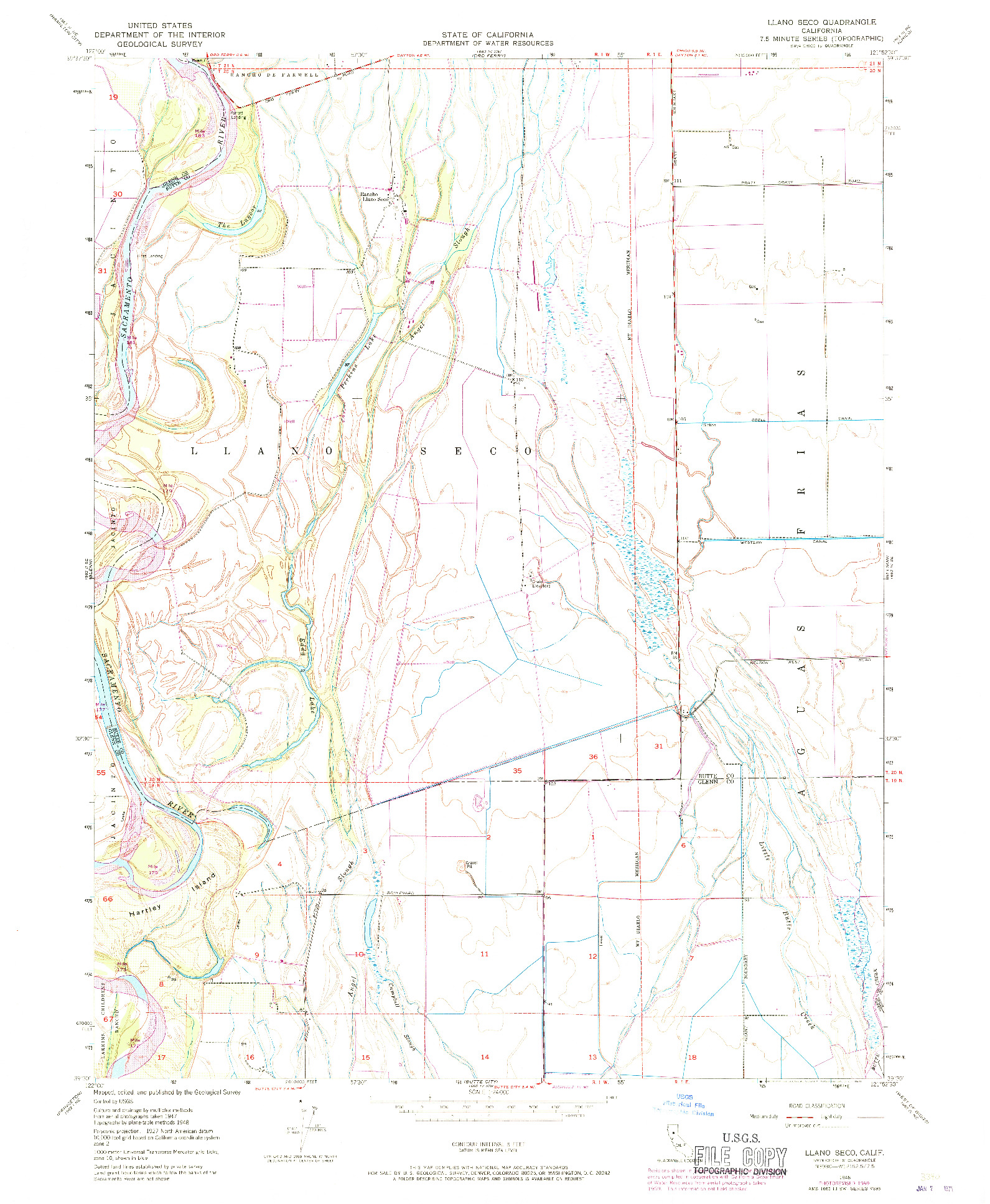 USGS 1:24000-SCALE QUADRANGLE FOR LLANO SECO, CA 1948