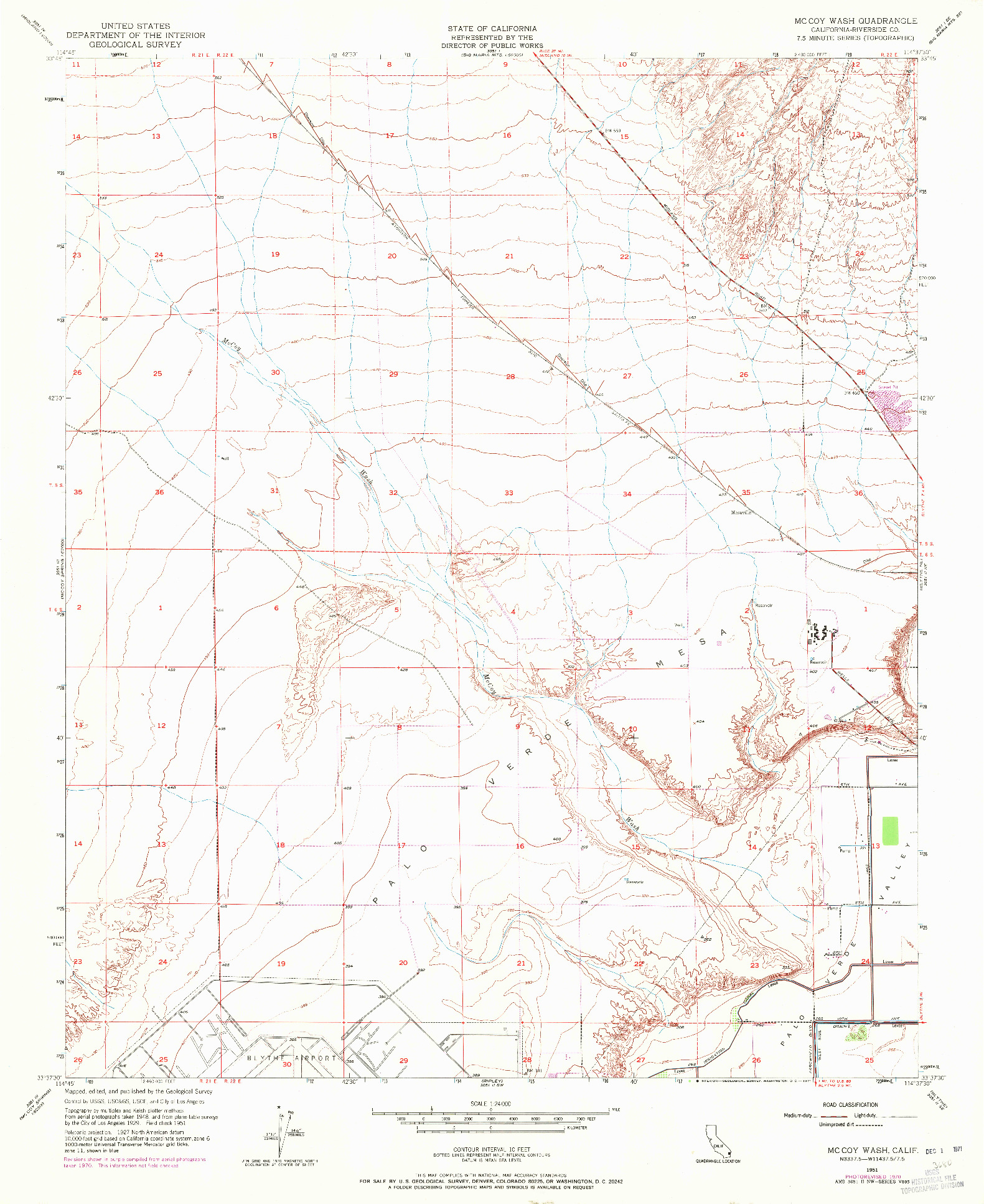 USGS 1:24000-SCALE QUADRANGLE FOR MCCOY WASH, CA 1951