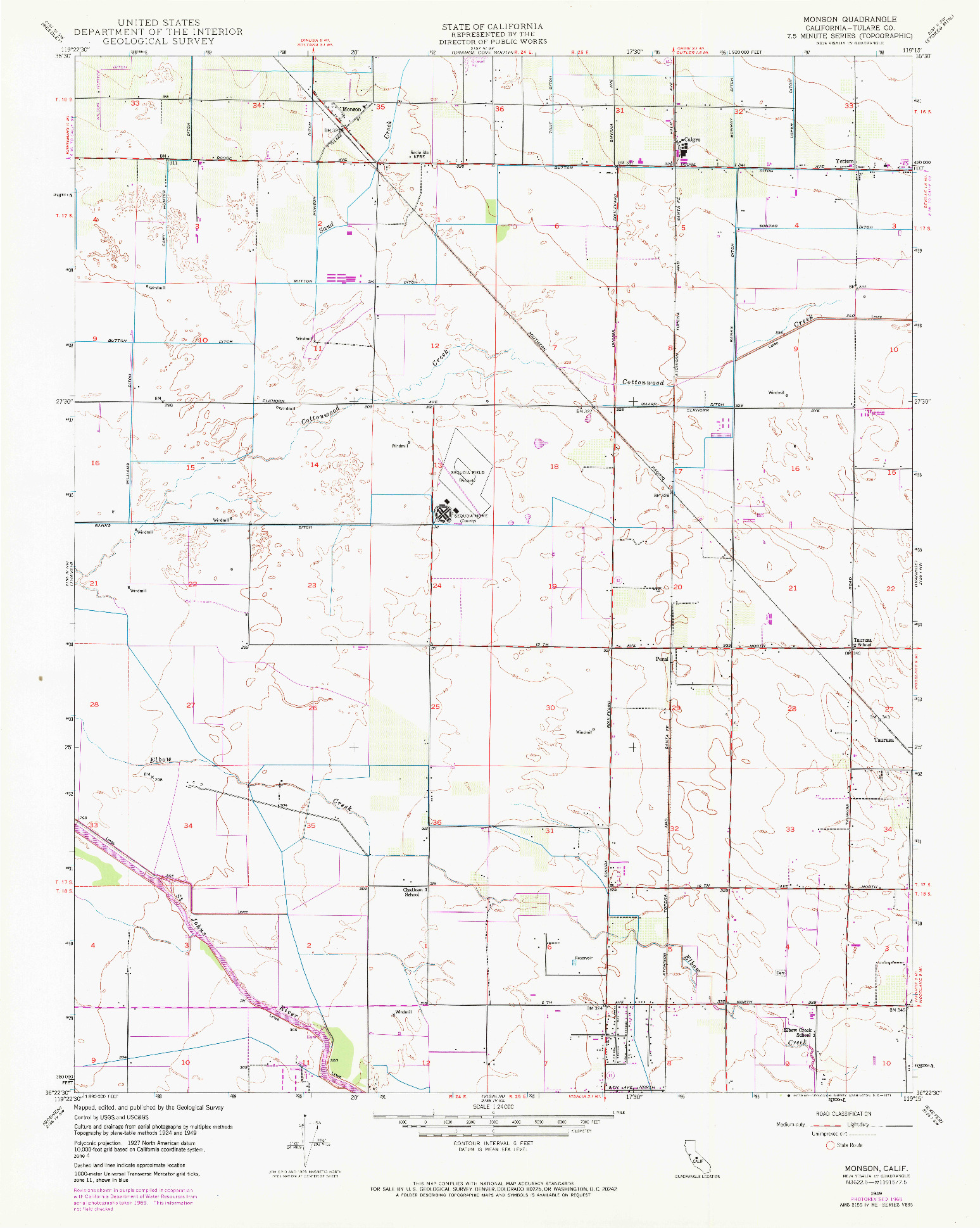 USGS 1:24000-SCALE QUADRANGLE FOR MONSON, CA 1949