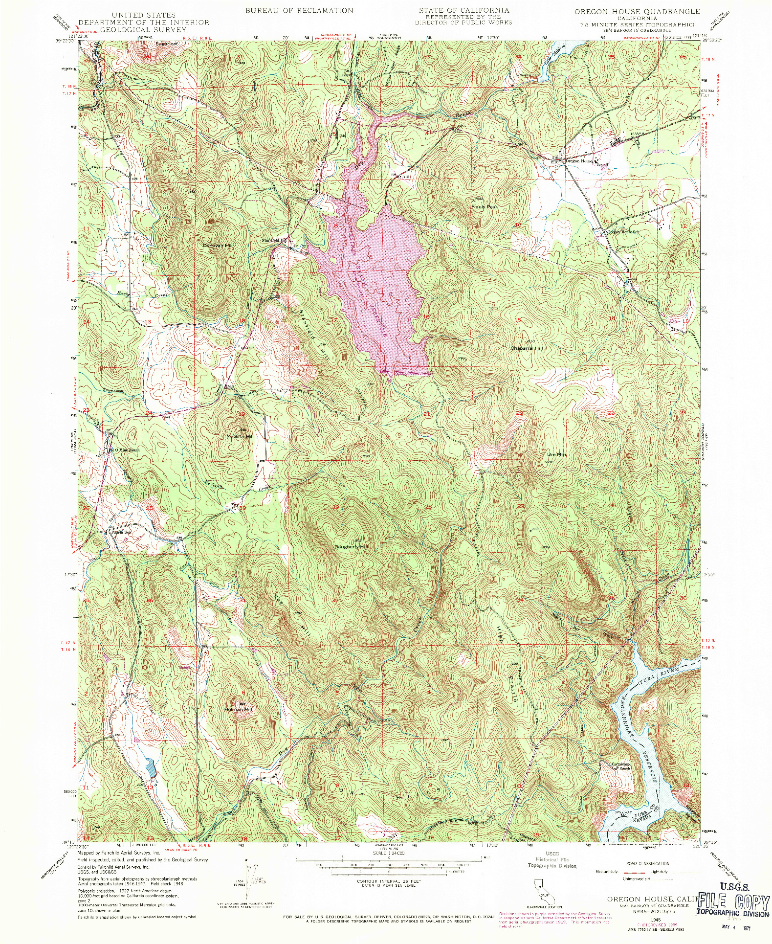 USGS 1:24000-SCALE QUADRANGLE FOR OREGON HOUSE, CA 1948