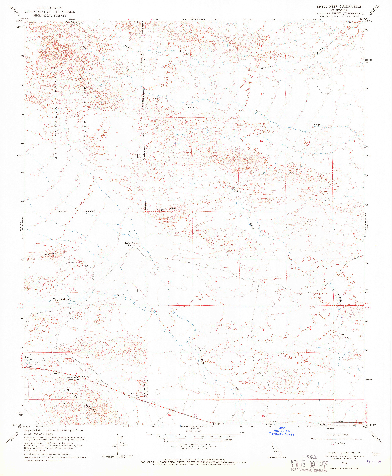 USGS 1:24000-SCALE QUADRANGLE FOR SHELL REEF, CA 1959