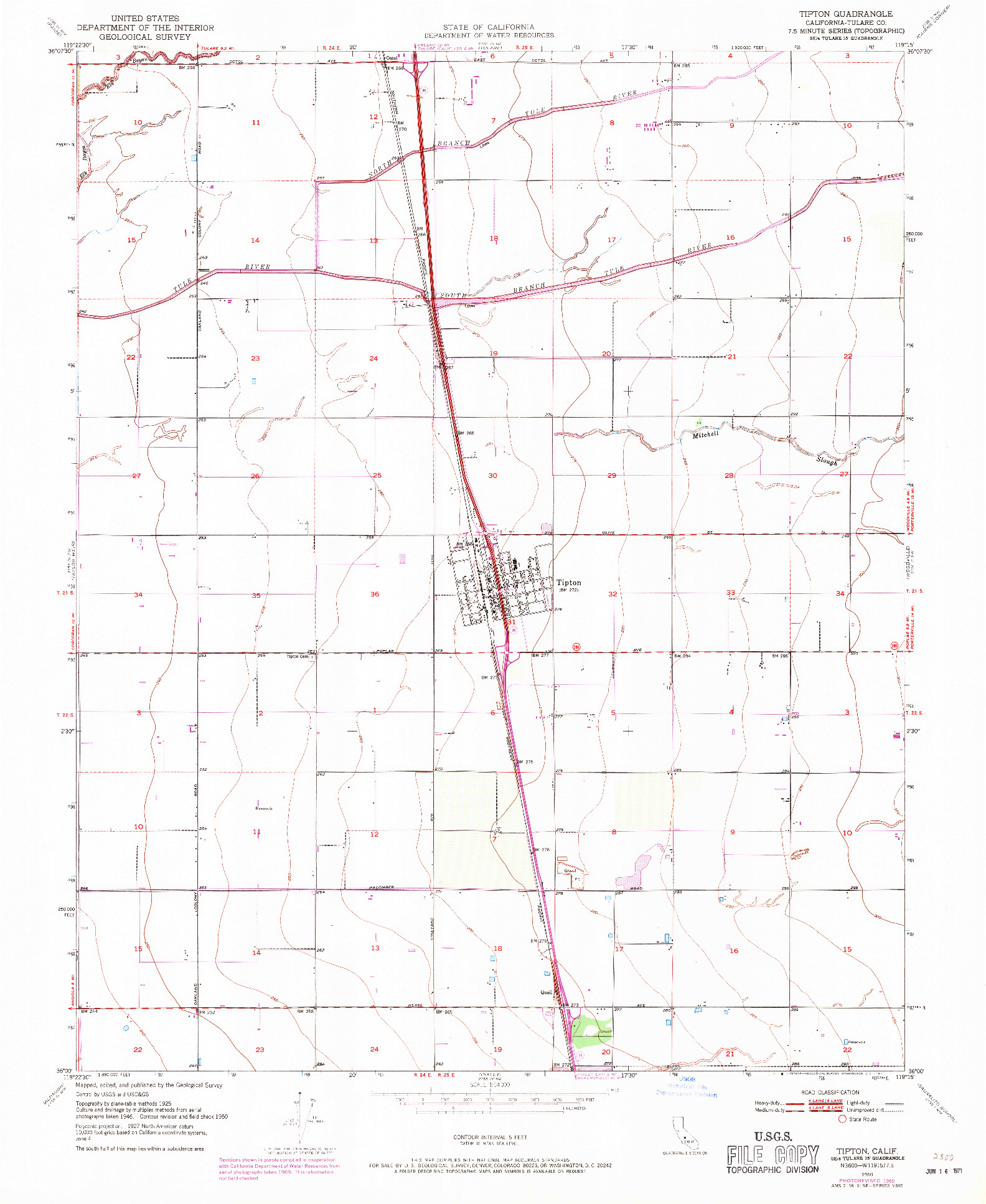 USGS 1:24000-SCALE QUADRANGLE FOR TIPTON, CA 1950