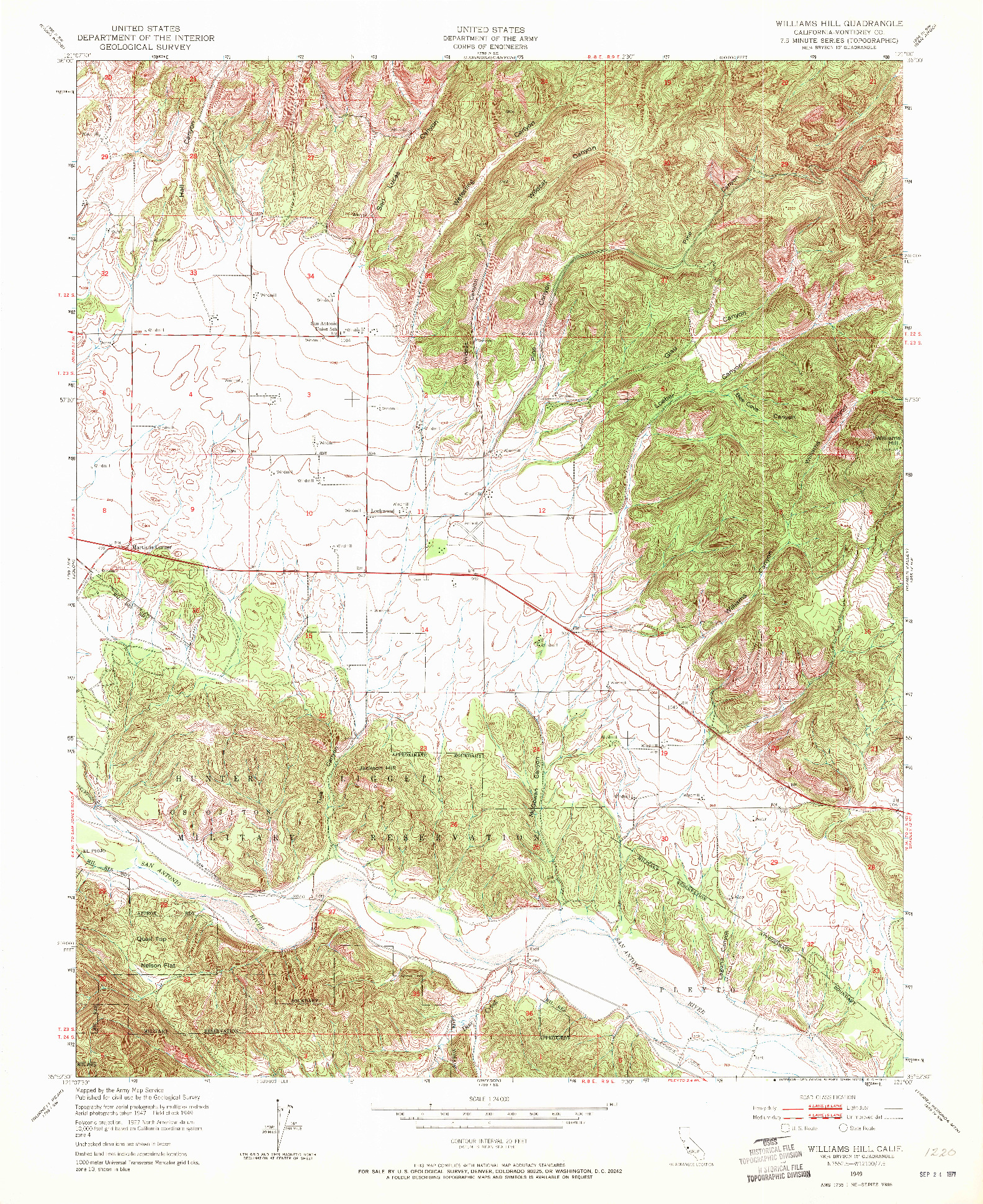 USGS 1:24000-SCALE QUADRANGLE FOR WILLIAMS HILL, CA 1949