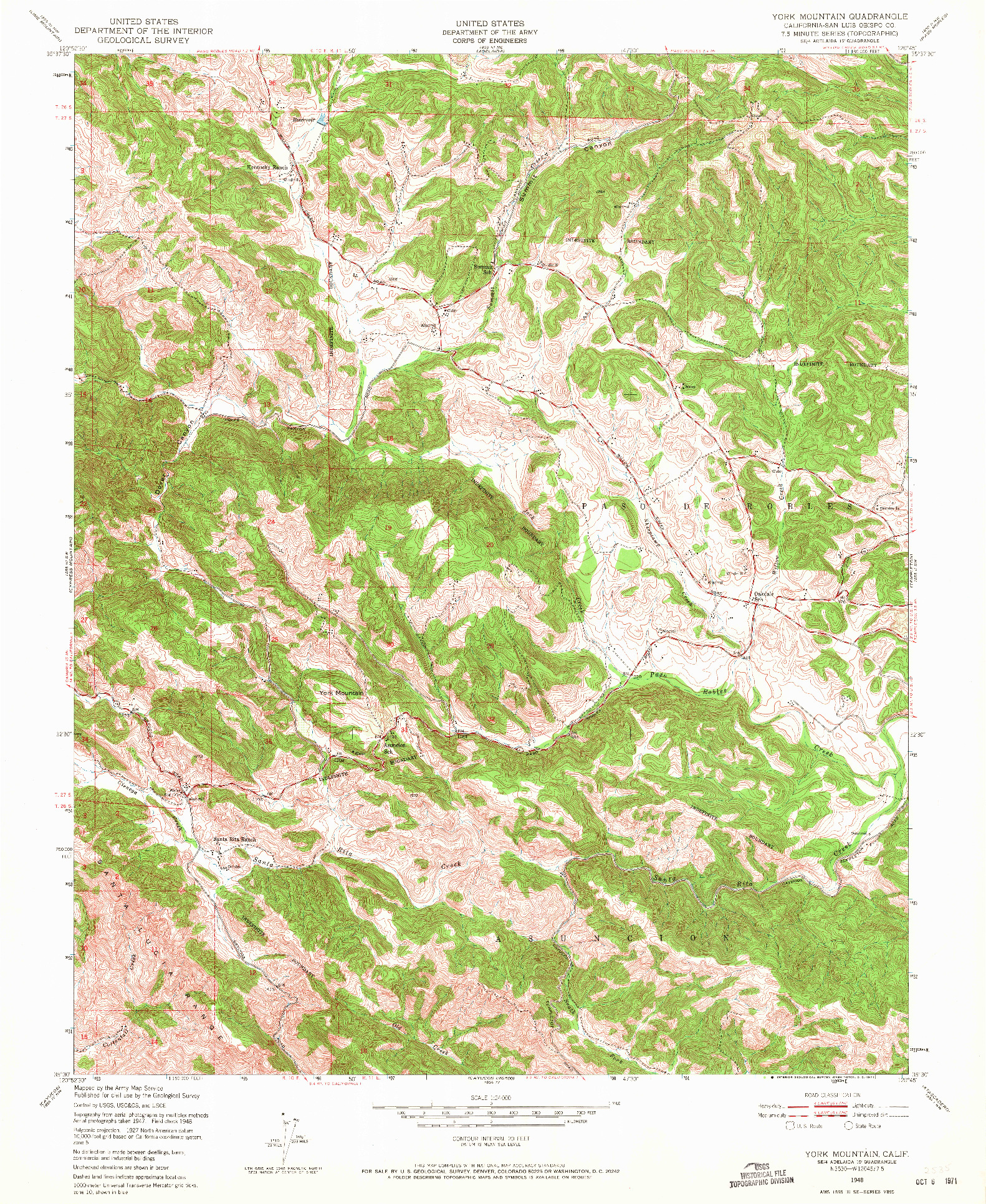 USGS 1:24000-SCALE QUADRANGLE FOR YORK MOUNTAIN, CA 1948