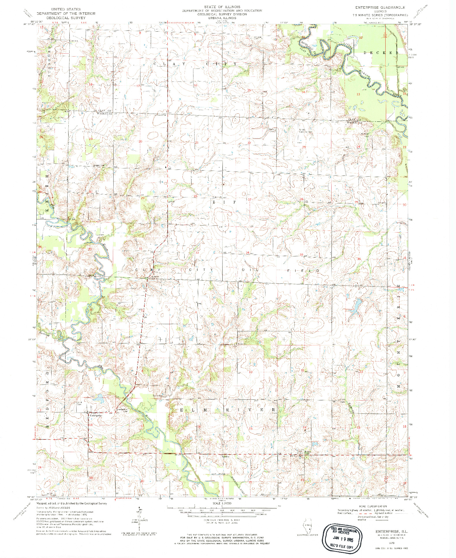 USGS 1:24000-SCALE QUADRANGLE FOR ENTERPRISE, IL 1970