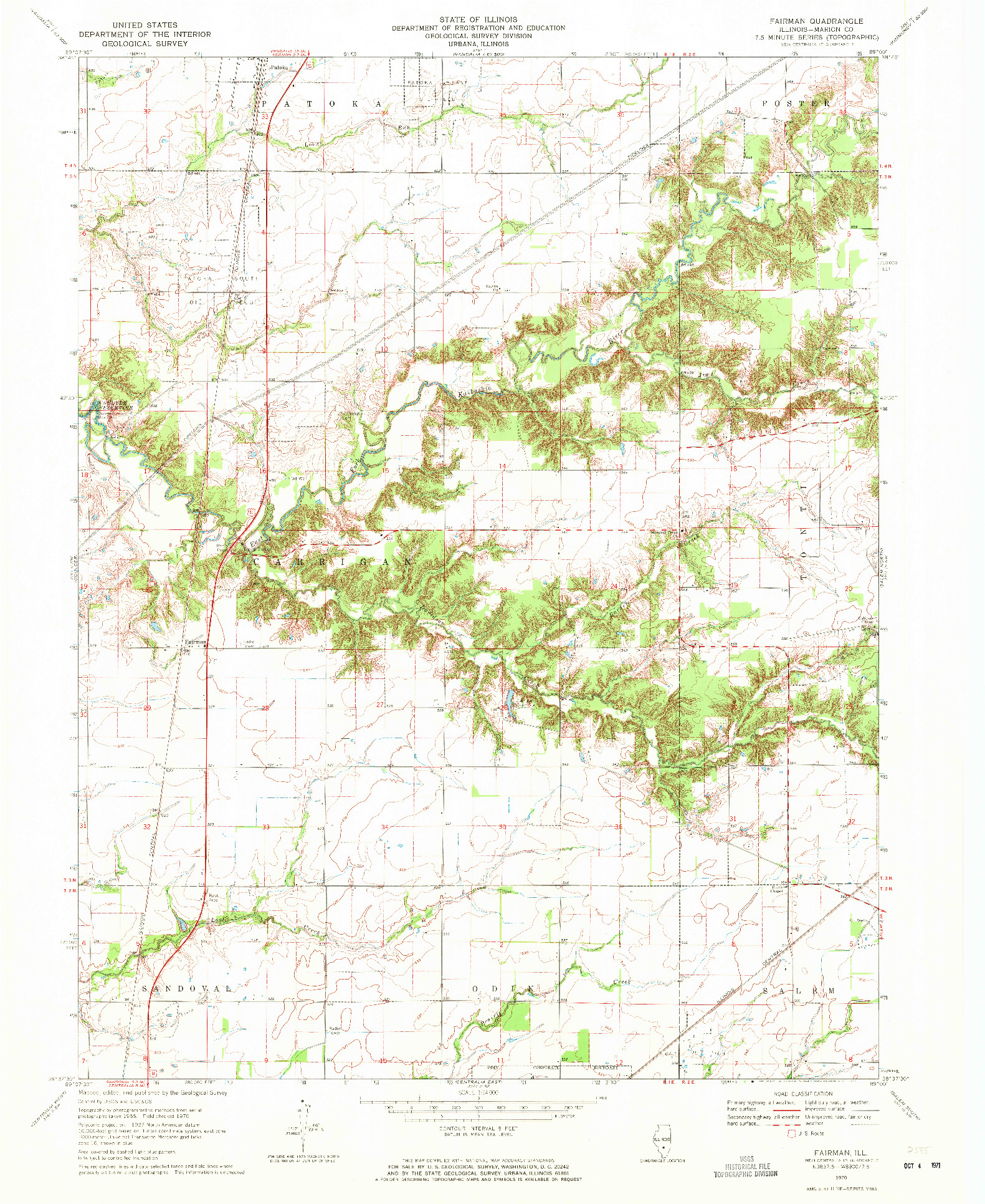 USGS 1:24000-SCALE QUADRANGLE FOR FAIRMAN, IL 1970