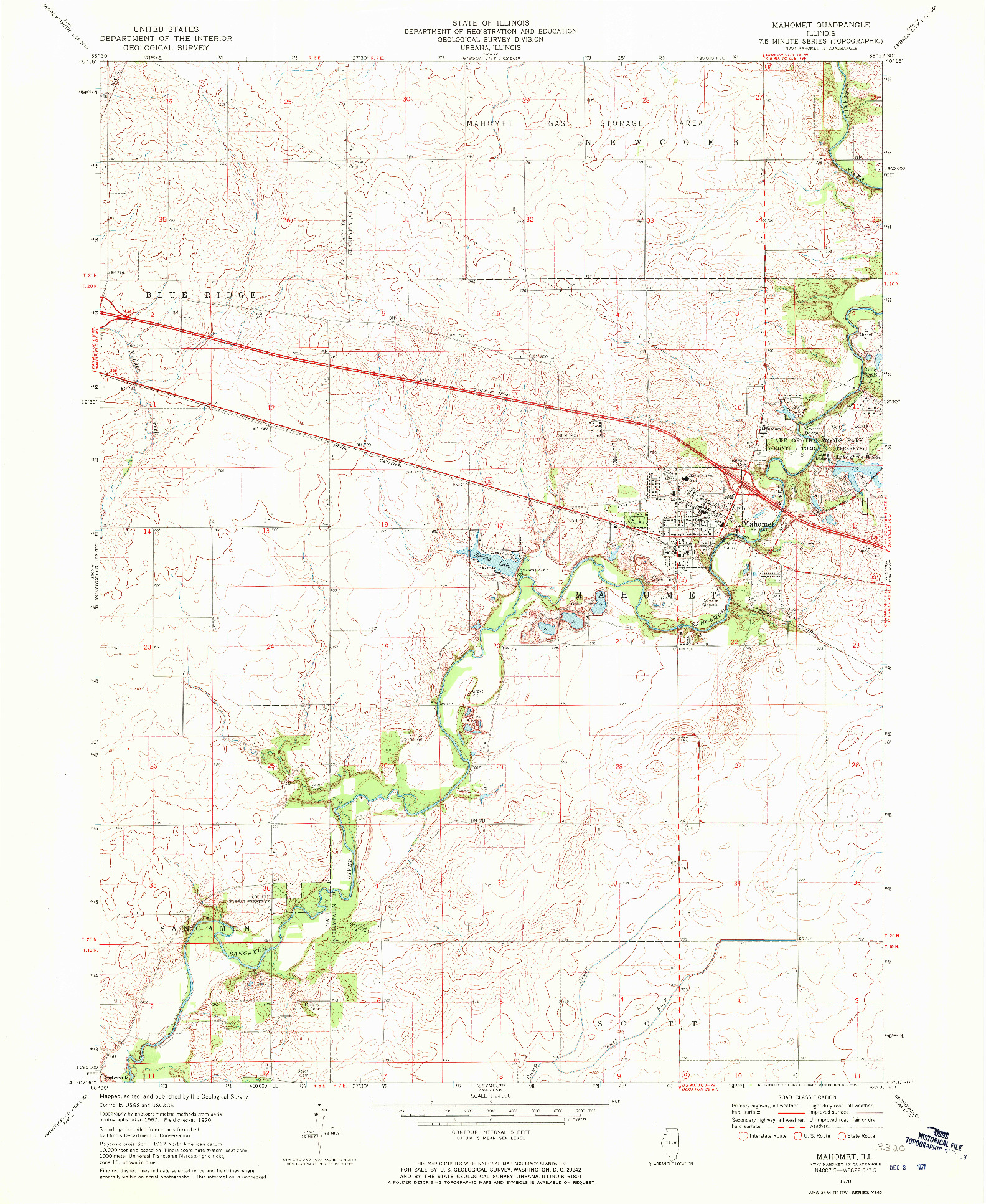 USGS 1:24000-SCALE QUADRANGLE FOR MAHOMET, IL 1970