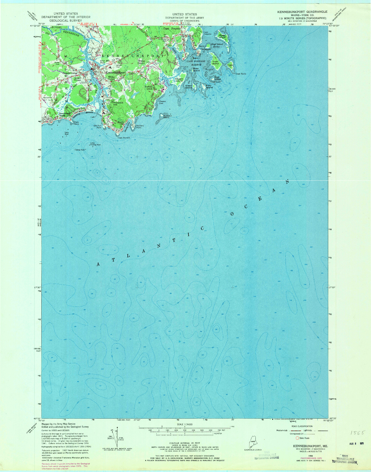 USGS 1:24000-SCALE QUADRANGLE FOR KENNEBUNKPORT, ME 1956