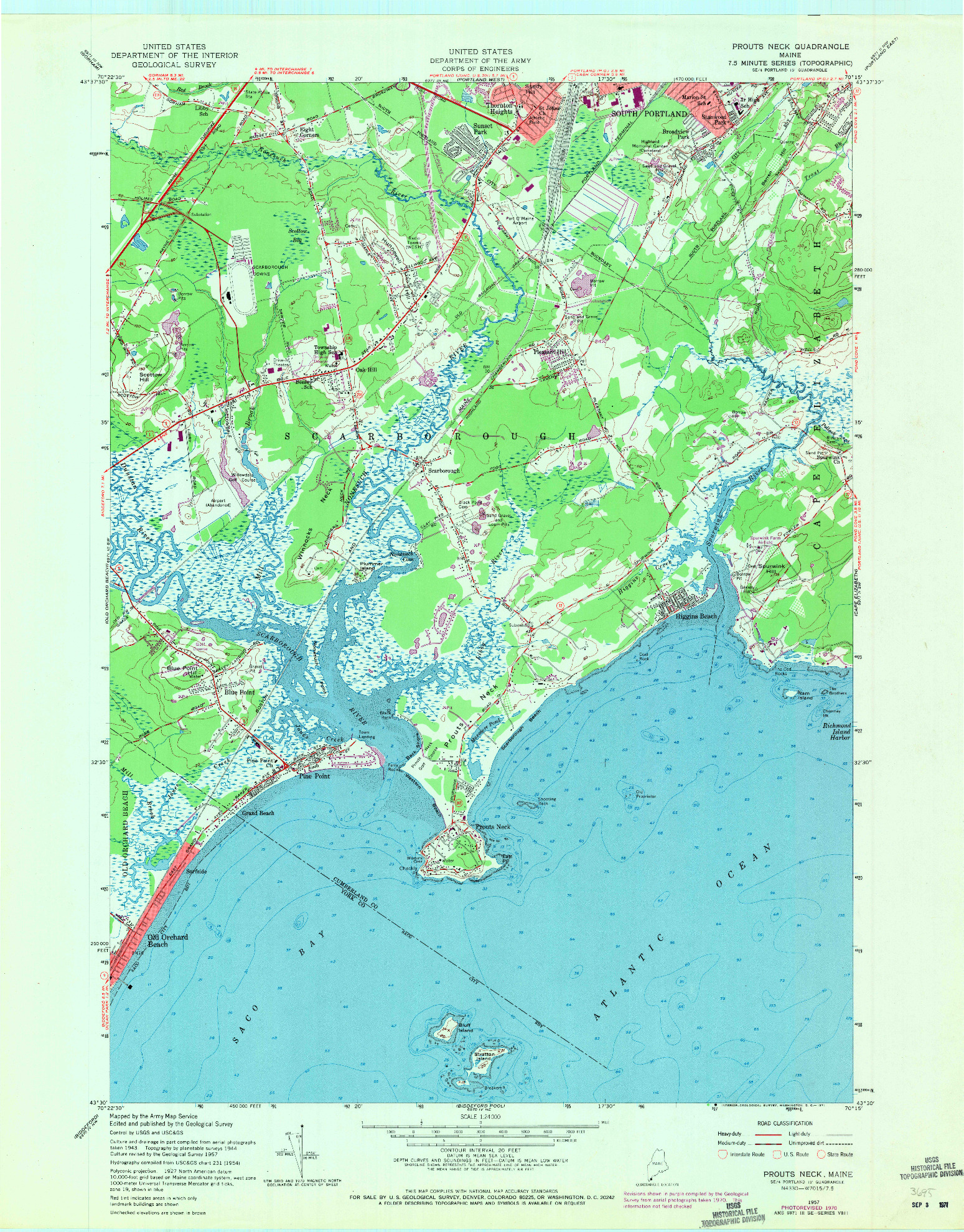 USGS 1:24000-SCALE QUADRANGLE FOR PROUTS NECK, ME 1957