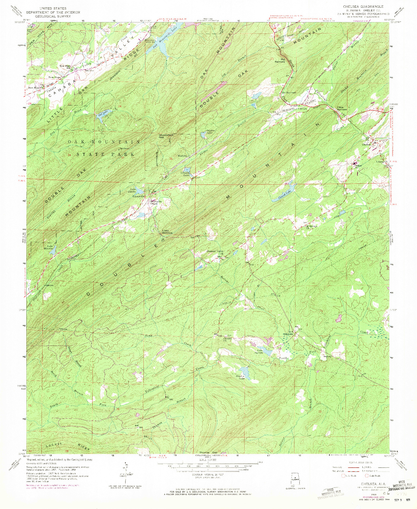 USGS 1:24000-SCALE QUADRANGLE FOR CHELSEA, AL 1959