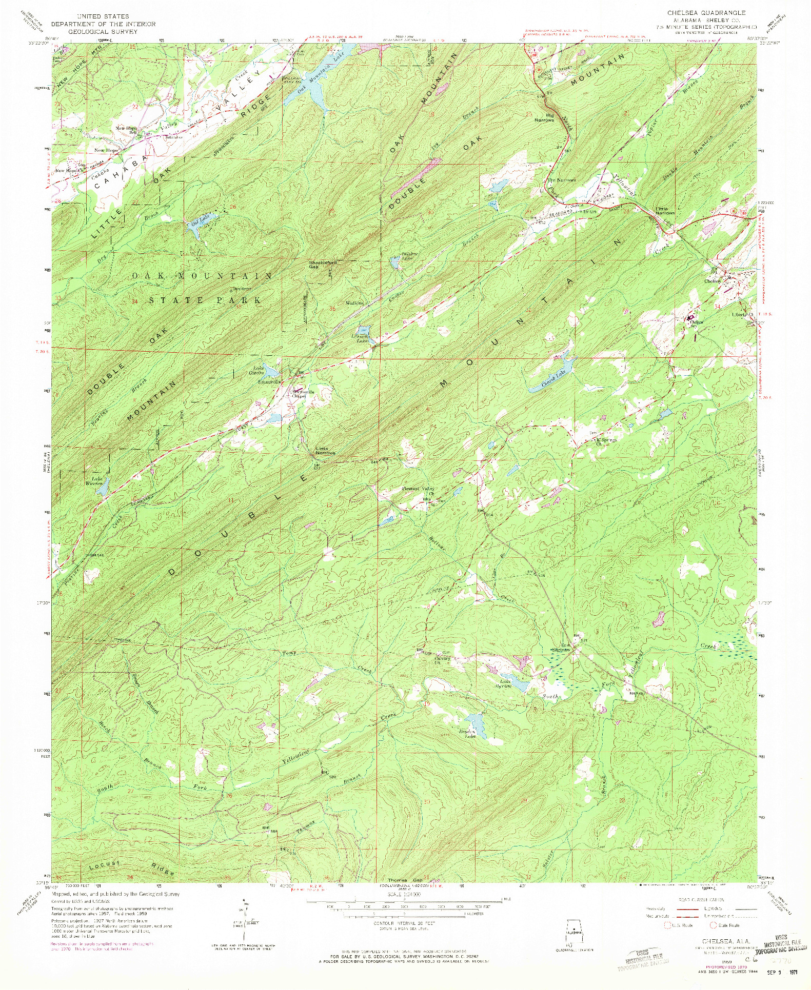 USGS 1:24000-SCALE QUADRANGLE FOR CHELSEA, AL 1959