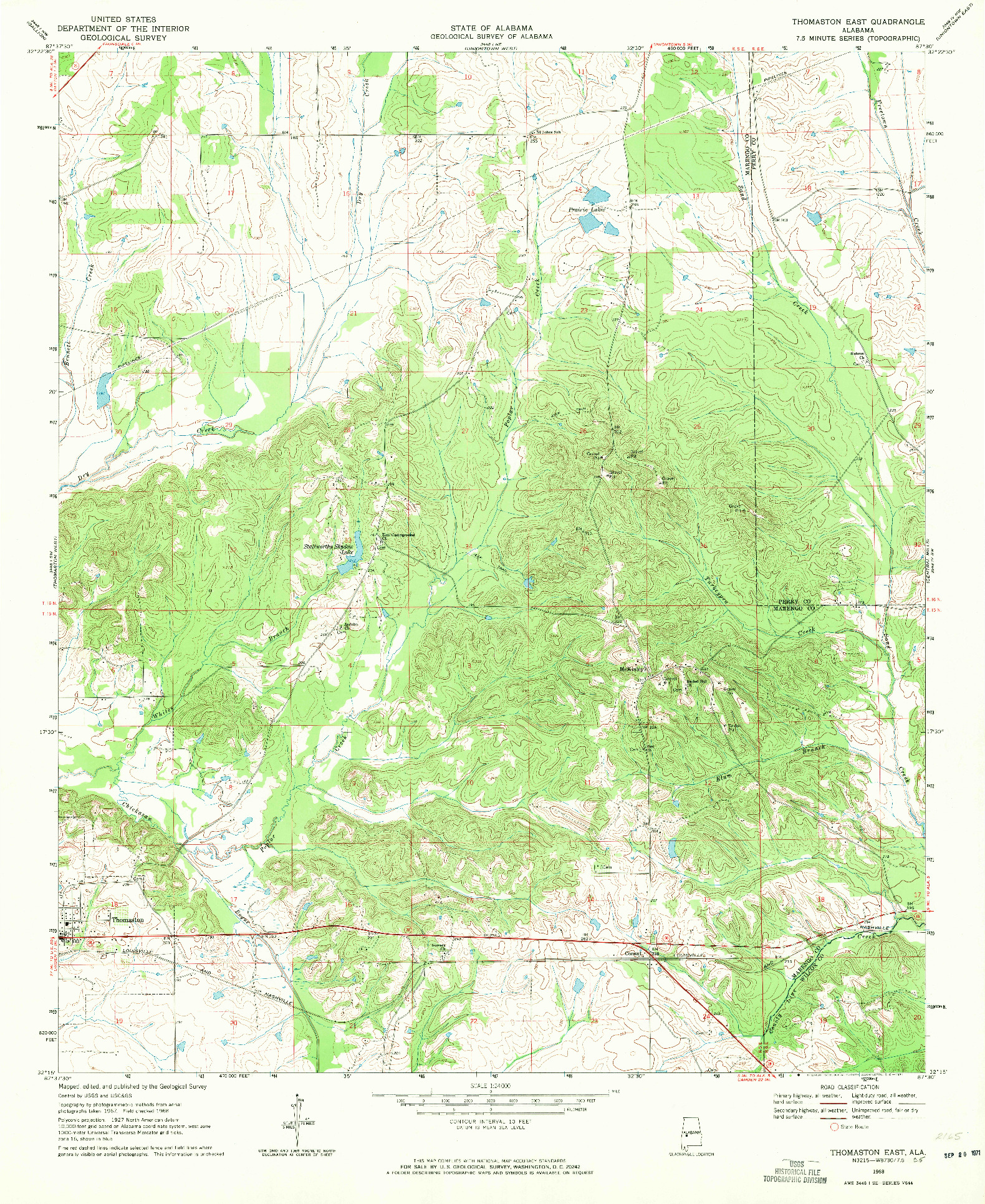 USGS 1:24000-SCALE QUADRANGLE FOR THOMASTON EAST, AL 1968