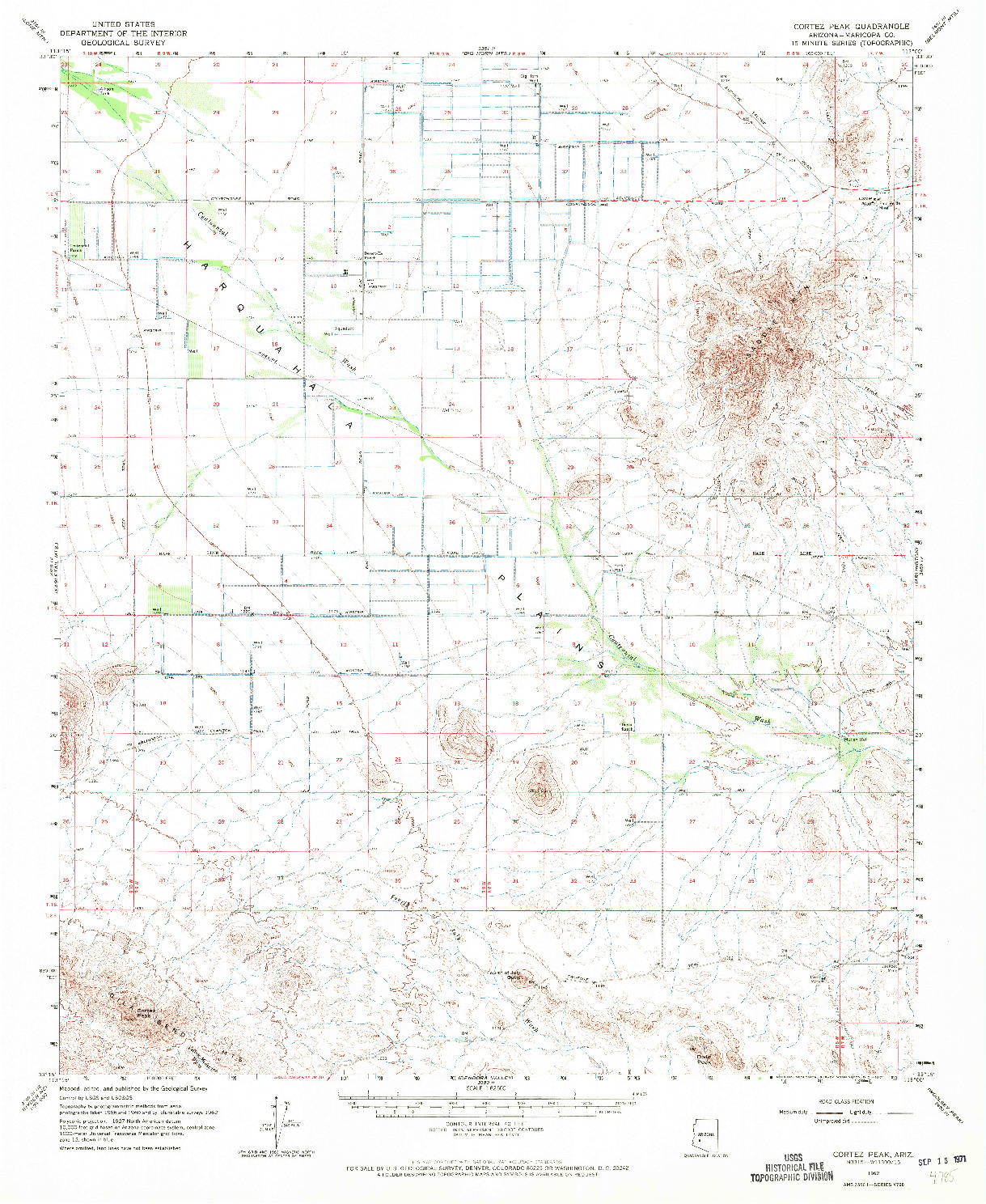 USGS 1:62500-SCALE QUADRANGLE FOR CORTEZ PEAK, AZ 1962