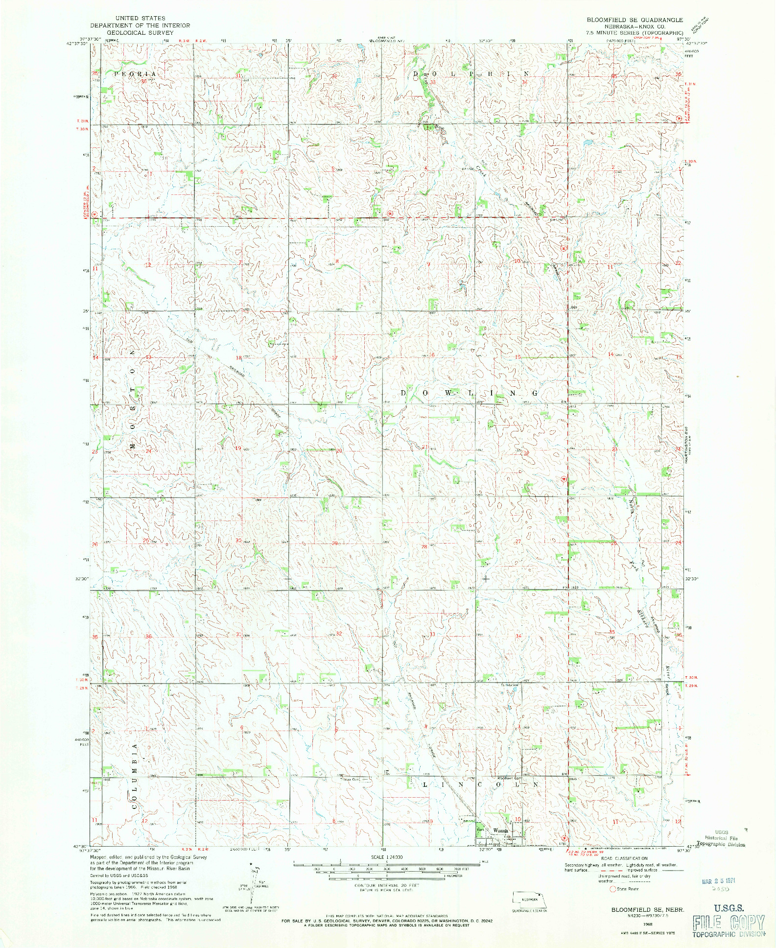 USGS 1:24000-SCALE QUADRANGLE FOR BLOOMFIELD SE, NE 1968