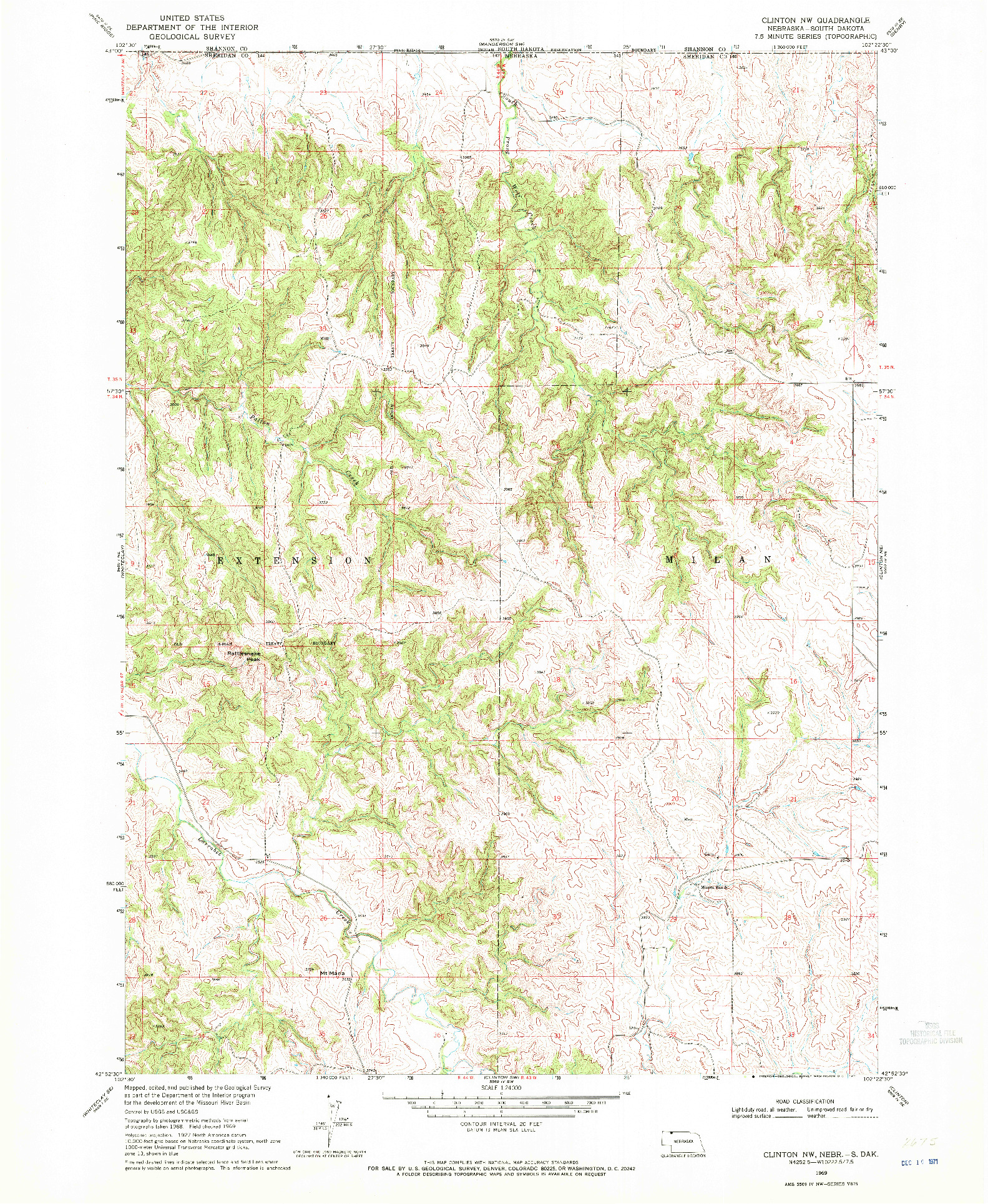 USGS 1:24000-SCALE QUADRANGLE FOR CLINTON NW, NE 1969