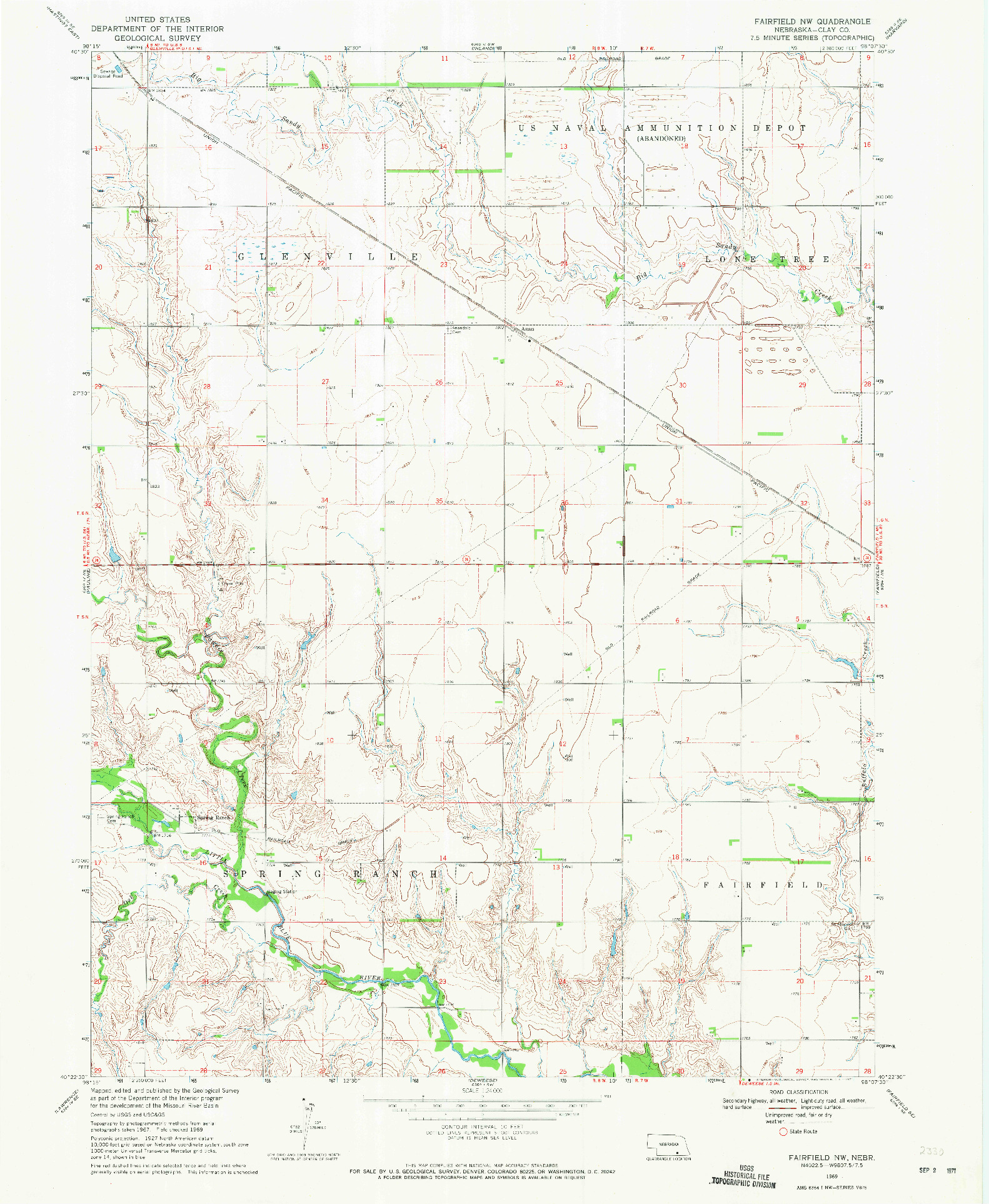 USGS 1:24000-SCALE QUADRANGLE FOR FAIRFIELD NW, NE 1969