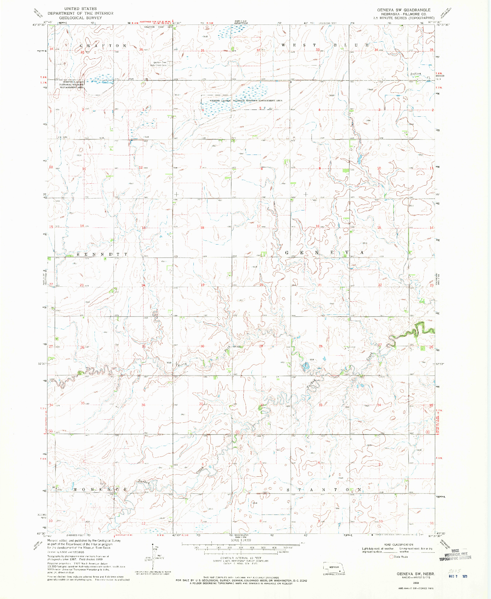 USGS 1:24000-SCALE QUADRANGLE FOR GENEVA SW, NE 1969
