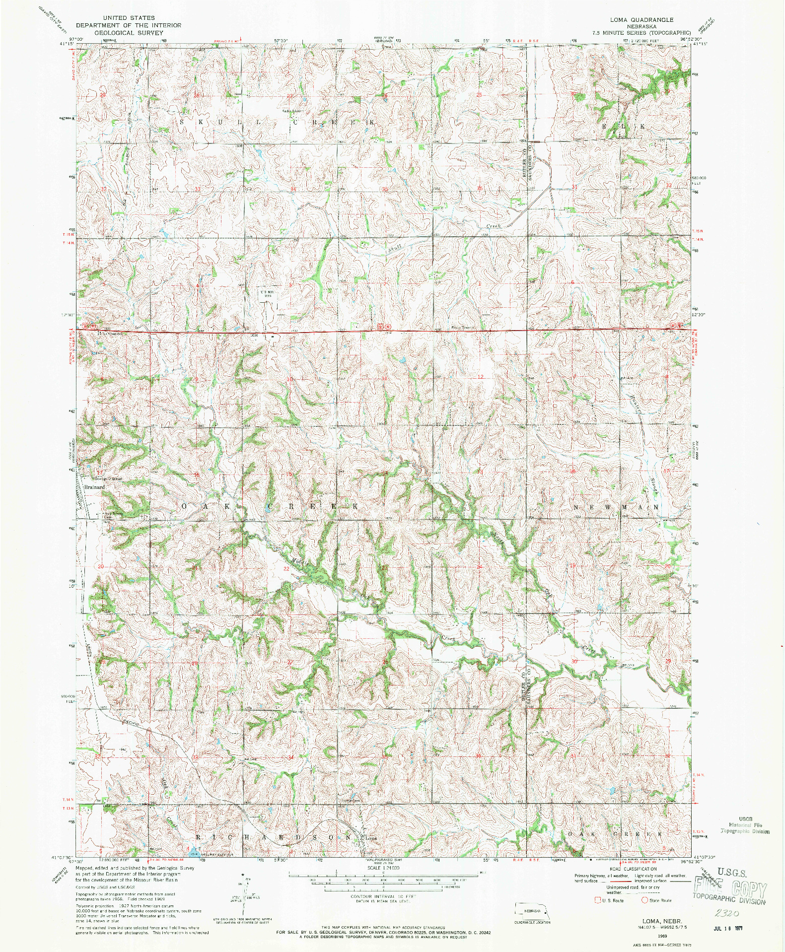 USGS 1:24000-SCALE QUADRANGLE FOR LOMA, NE 1969