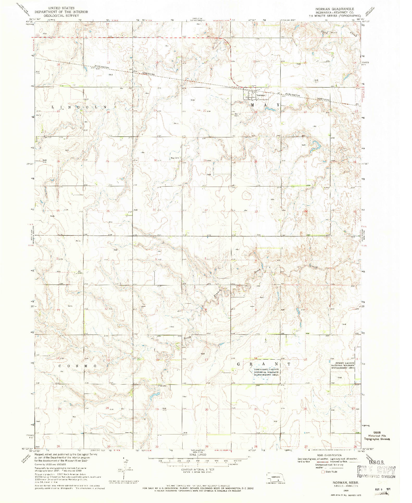 USGS 1:24000-SCALE QUADRANGLE FOR NORMAN, NE 1969