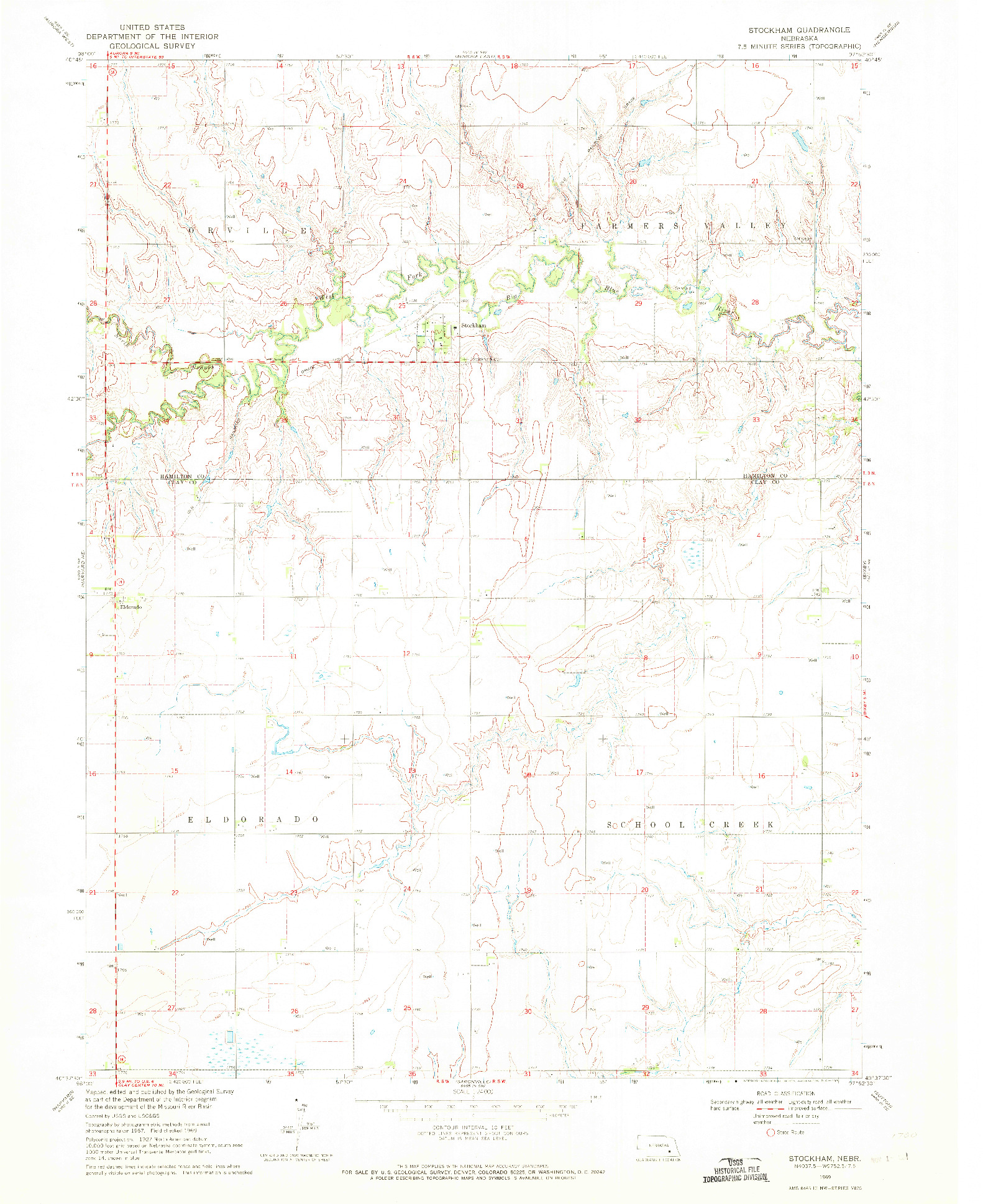 USGS 1:24000-SCALE QUADRANGLE FOR STOCKHAM, NE 1969