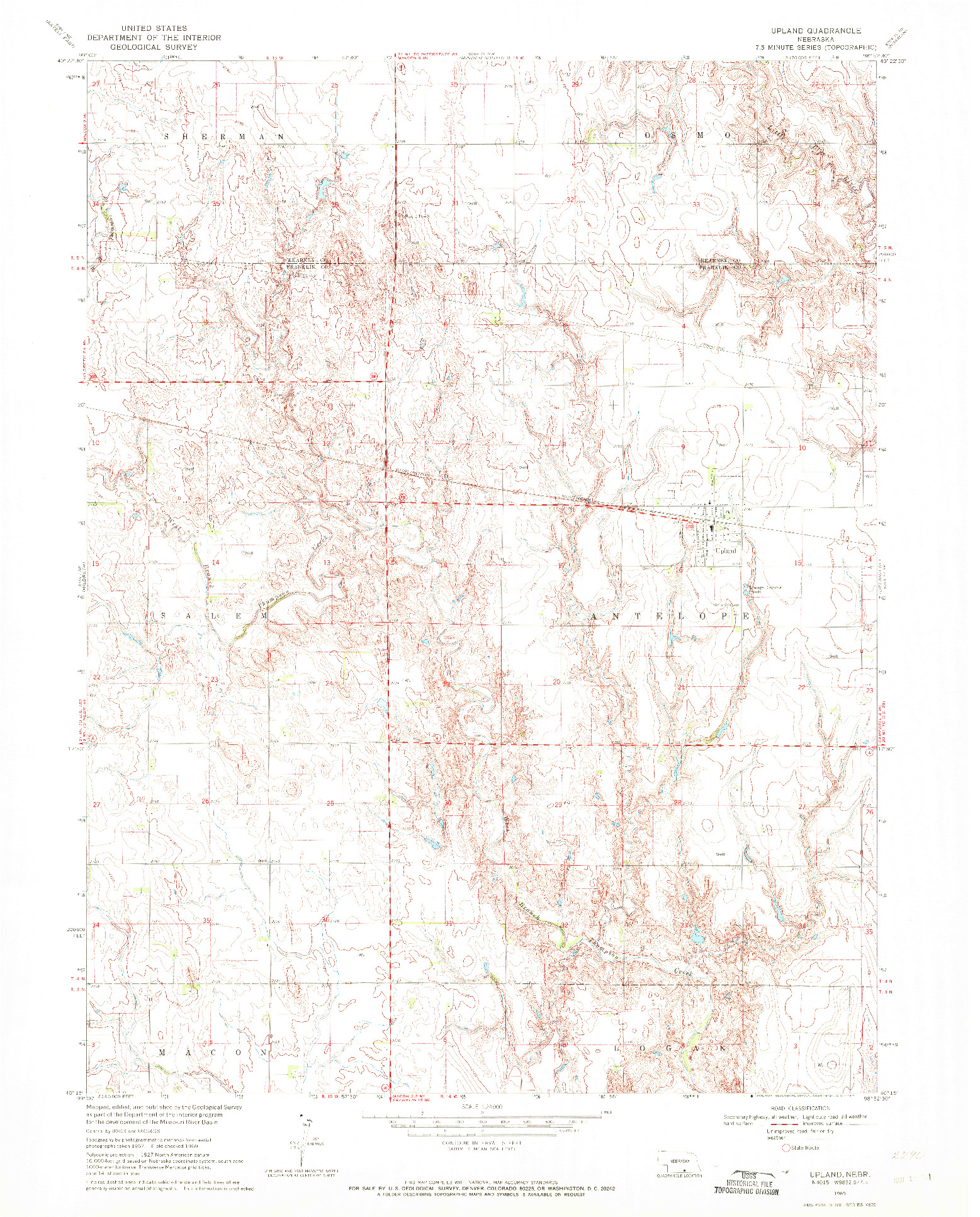 USGS 1:24000-SCALE QUADRANGLE FOR UPLAND, NE 1969