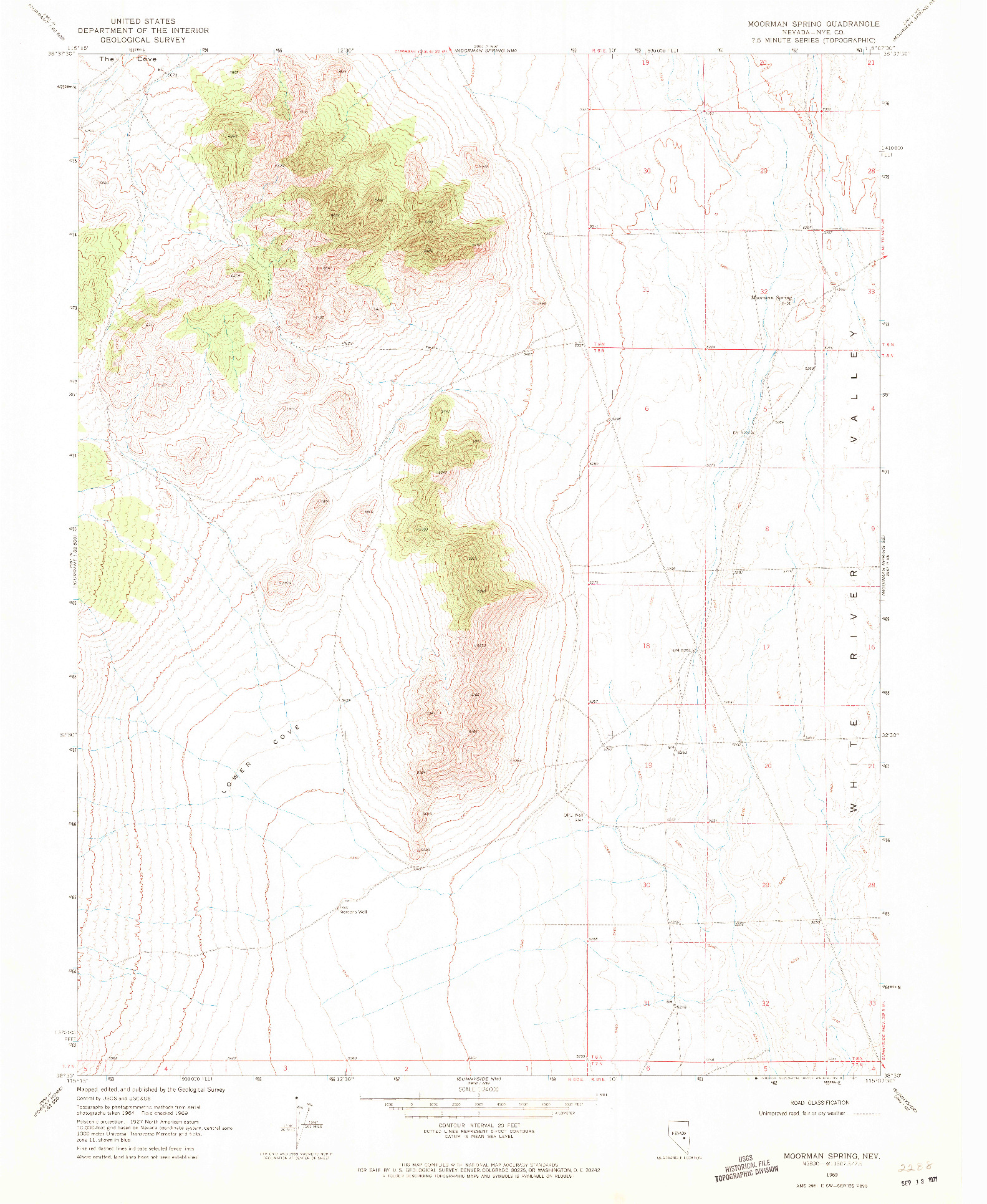 USGS 1:24000-SCALE QUADRANGLE FOR MOORMAN SPRING, NV 1969