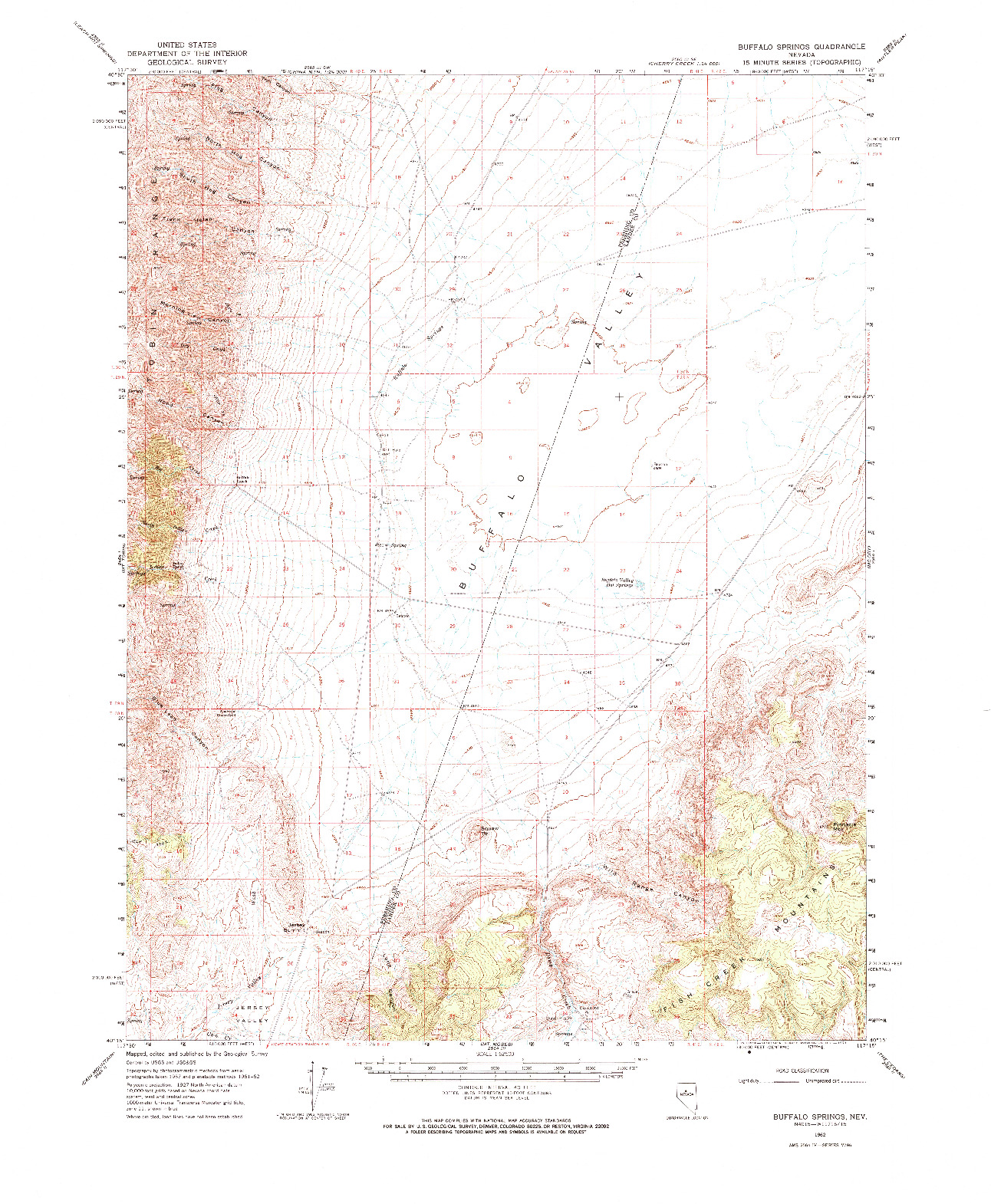 USGS 1:62500-SCALE QUADRANGLE FOR BUFFALO SPRINGS, NV 1962