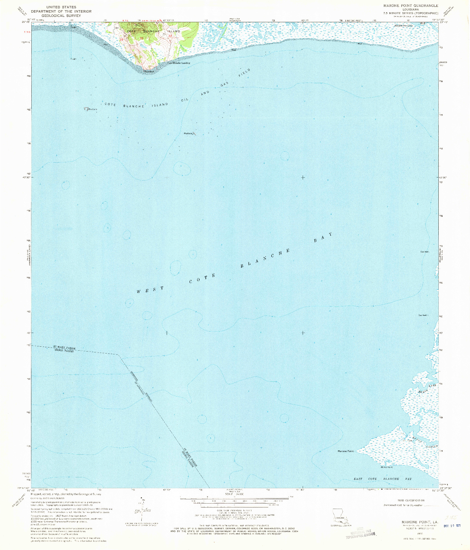 USGS 1:24000-SCALE QUADRANGLE FOR MARONE POINT, LA 1970