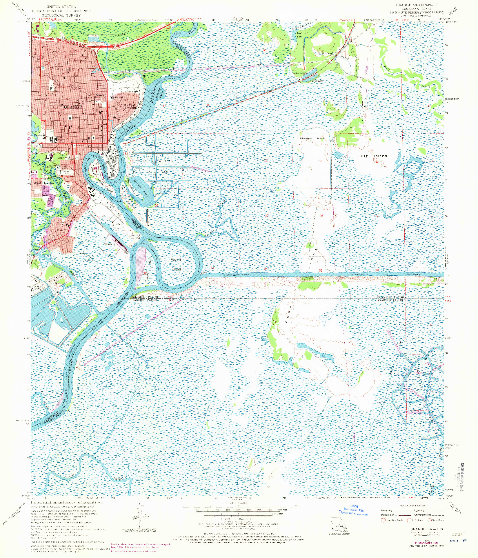 USGS 1:24000-SCALE QUADRANGLE FOR ORANGE, LA 1960
