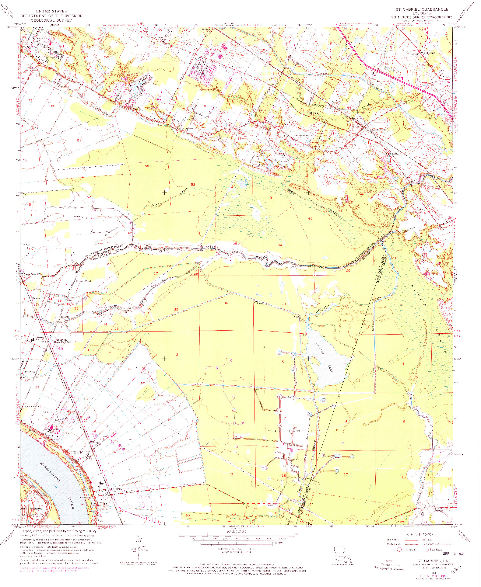 USGS 1:24000-SCALE QUADRANGLE FOR ST. GABRIEL, LA 1963