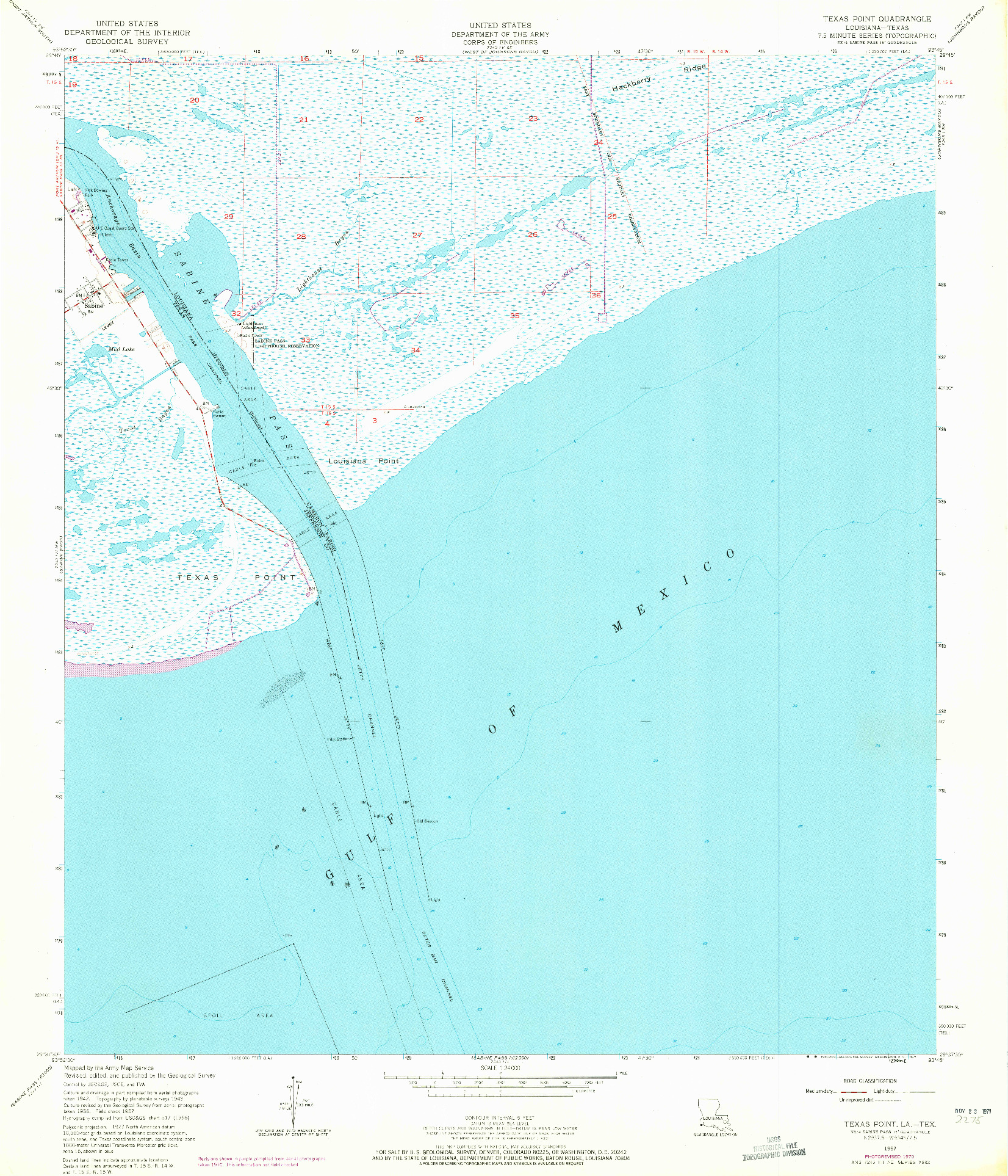 USGS 1:24000-SCALE QUADRANGLE FOR TEXAS POINT, LA 1957