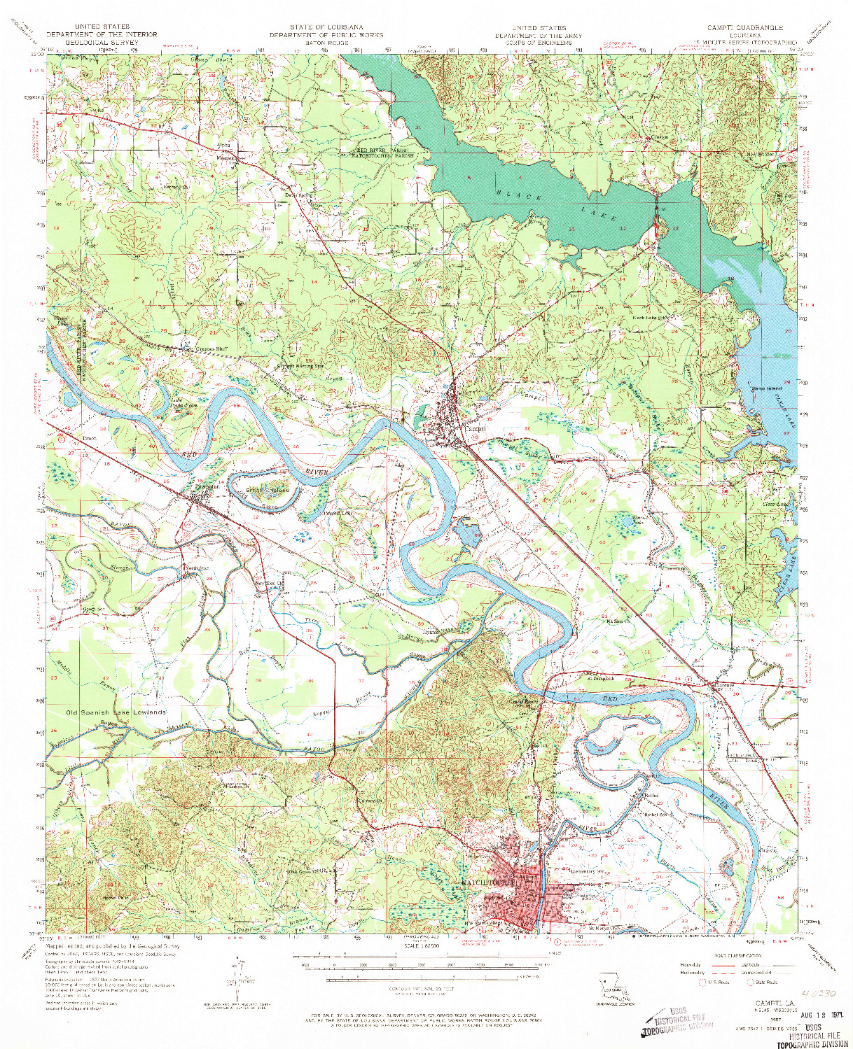 USGS 1:62500-SCALE QUADRANGLE FOR CAMPTI, LA 1957