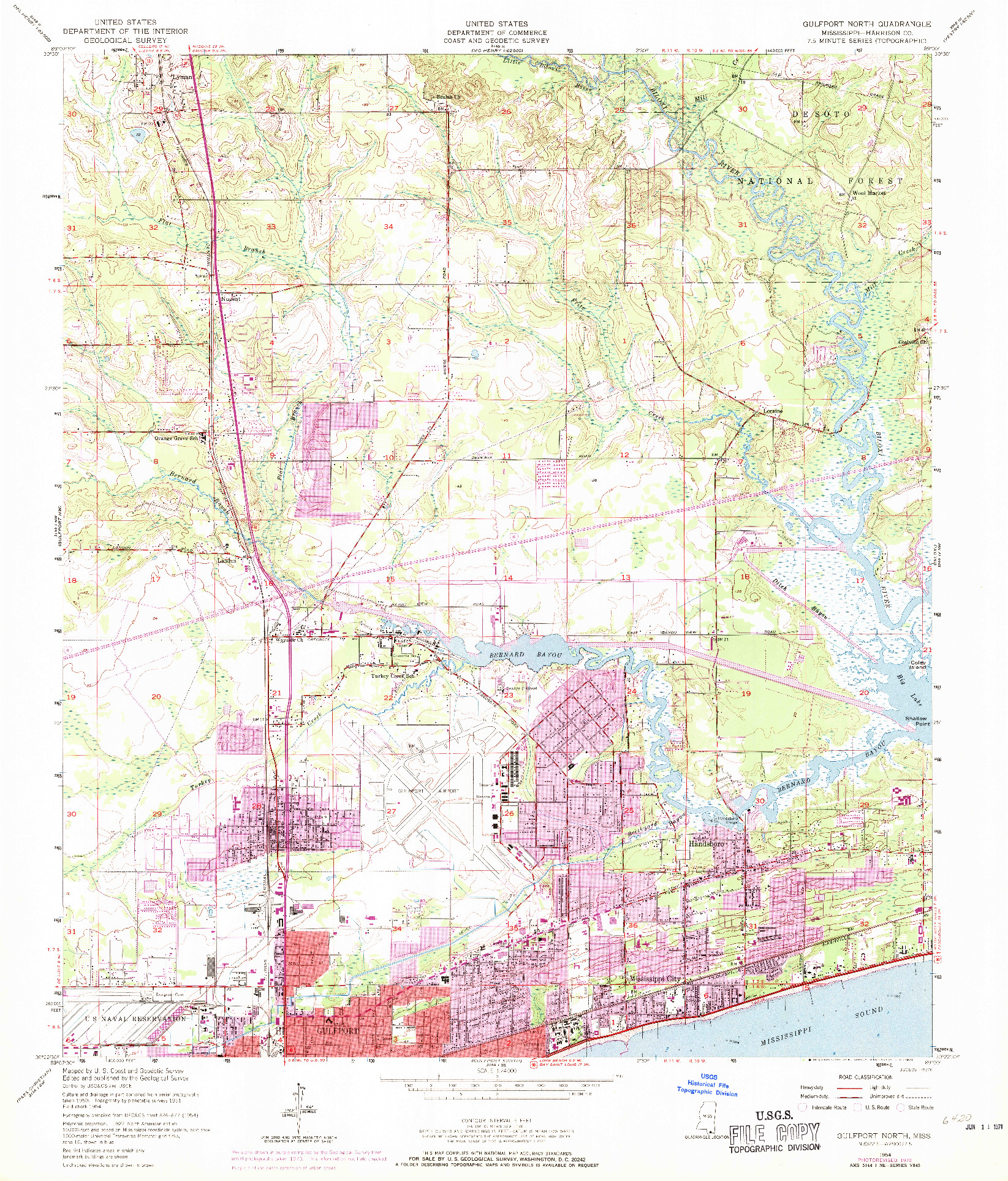 USGS 1:24000-SCALE QUADRANGLE FOR GULFPORT NORTH, MS 1954