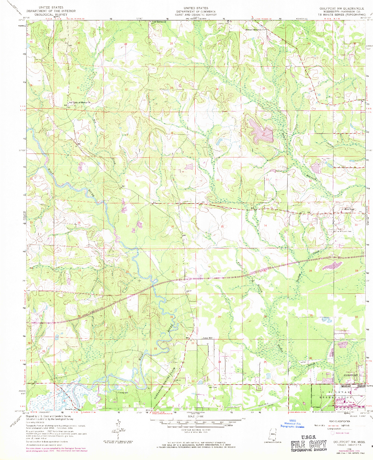 USGS 1:24000-SCALE QUADRANGLE FOR GULFPORT NW, MS 1956