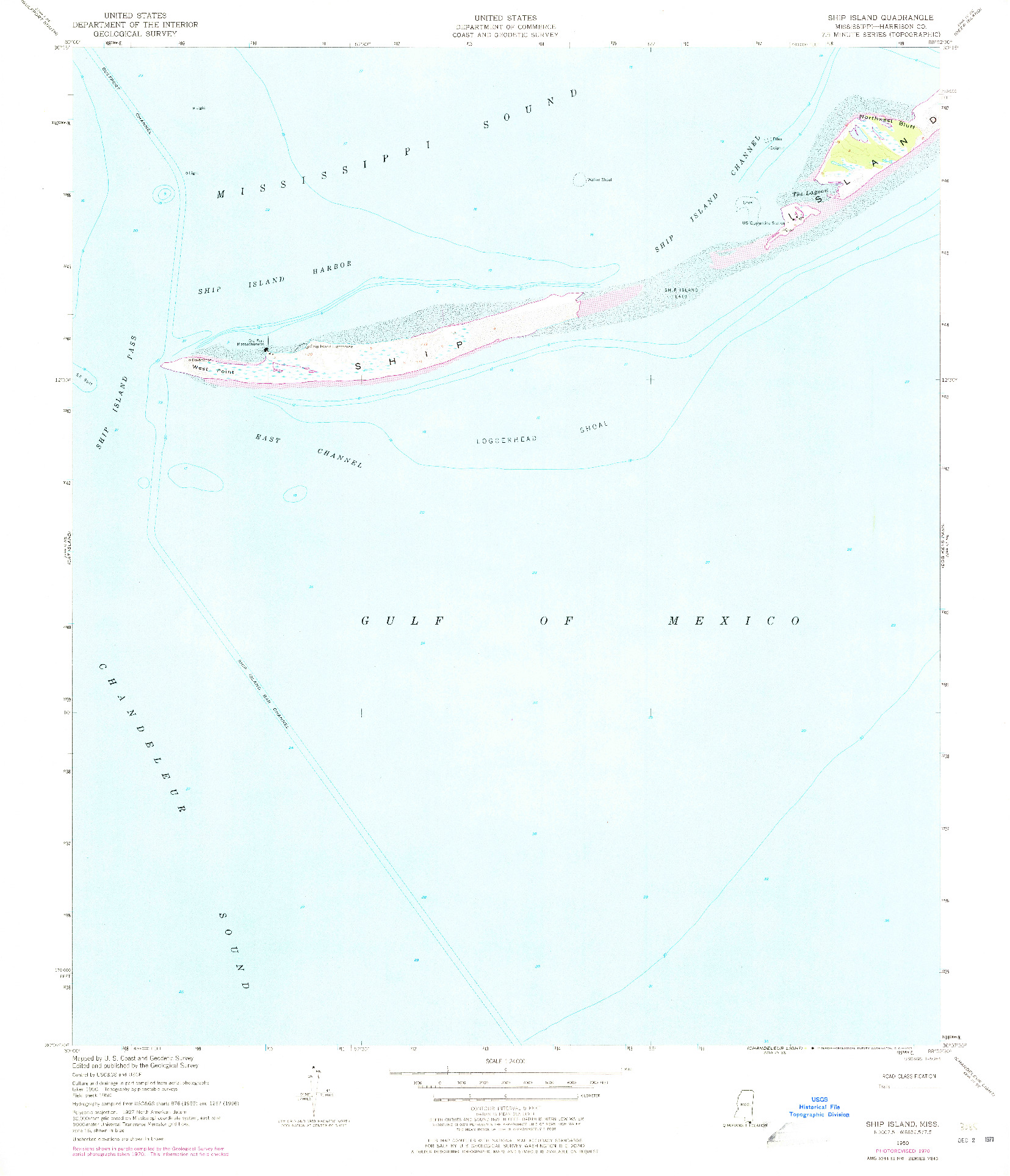 USGS 1:24000-SCALE QUADRANGLE FOR SHIP ISLAND, MS 1950