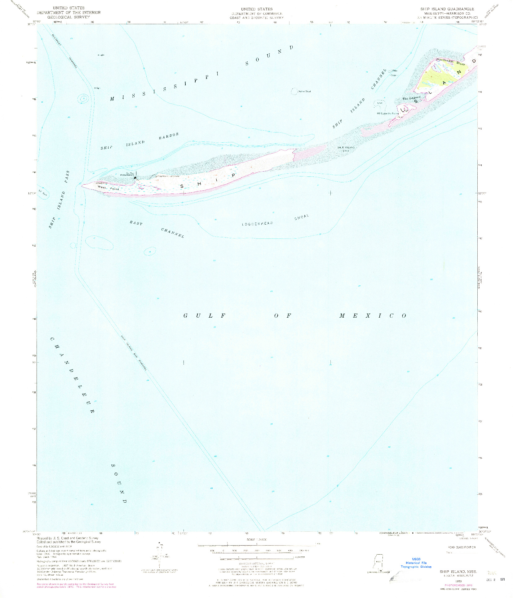 USGS 1:24000-SCALE QUADRANGLE FOR SHIP ISLAND, MS 1950