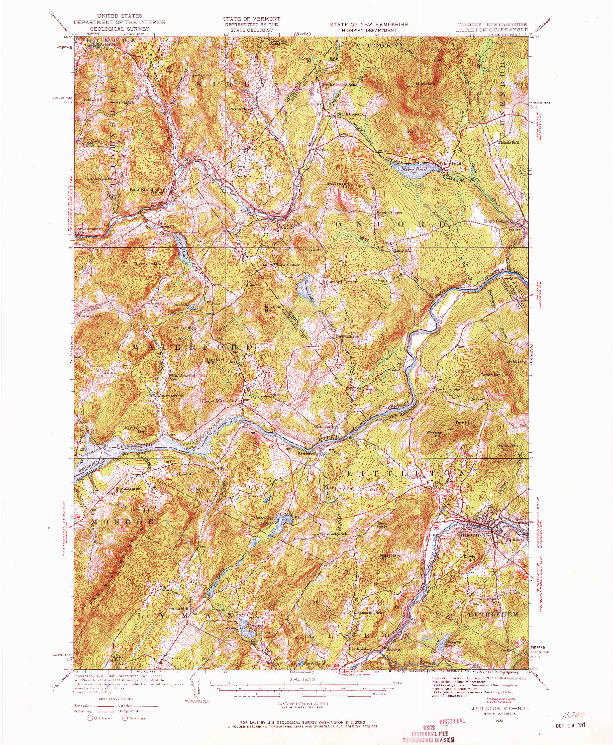 USGS 1:62500-SCALE QUADRANGLE FOR LITTLETON, VT 1932