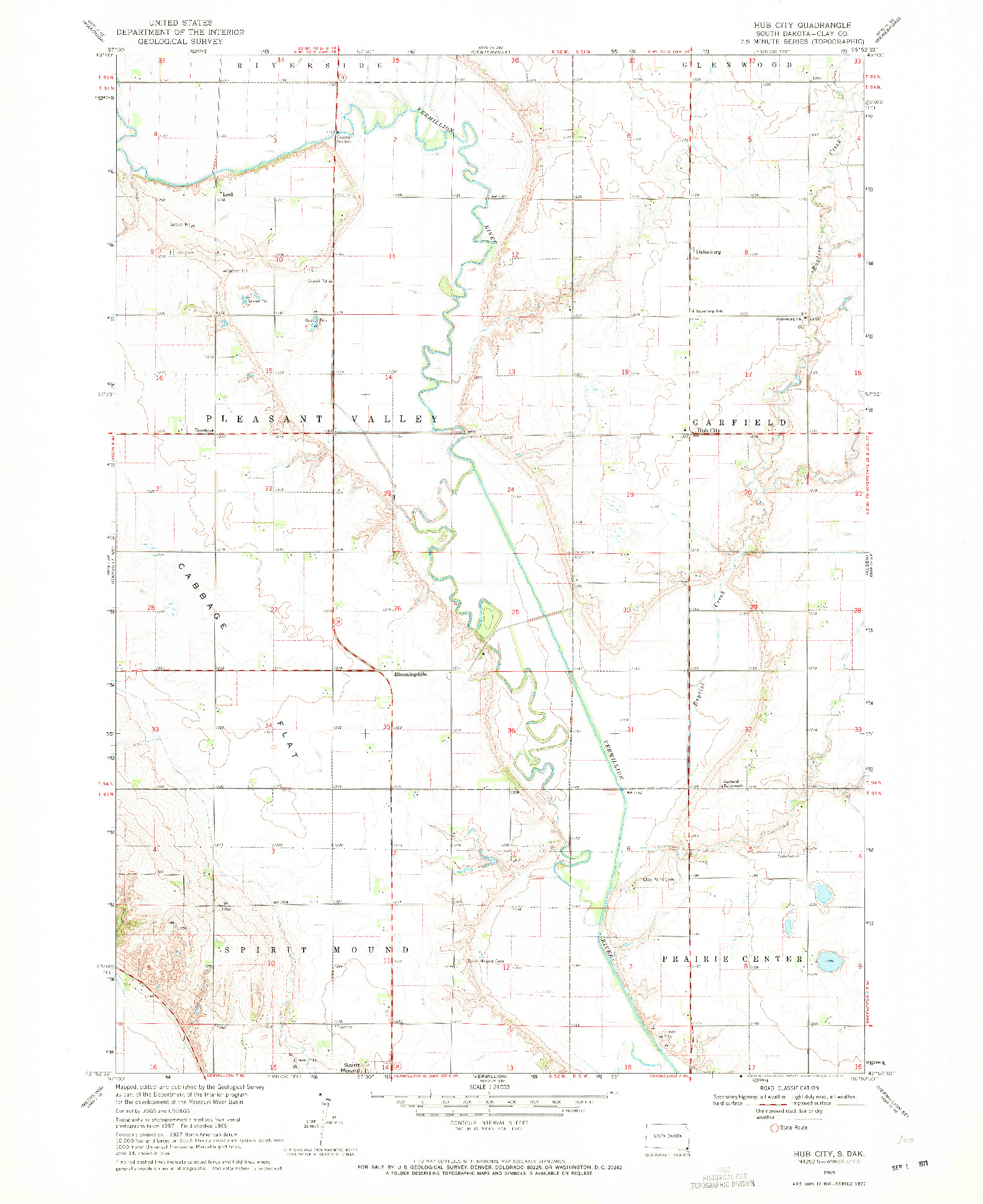 USGS 1:24000-SCALE QUADRANGLE FOR HUB CITY, SD 1969
