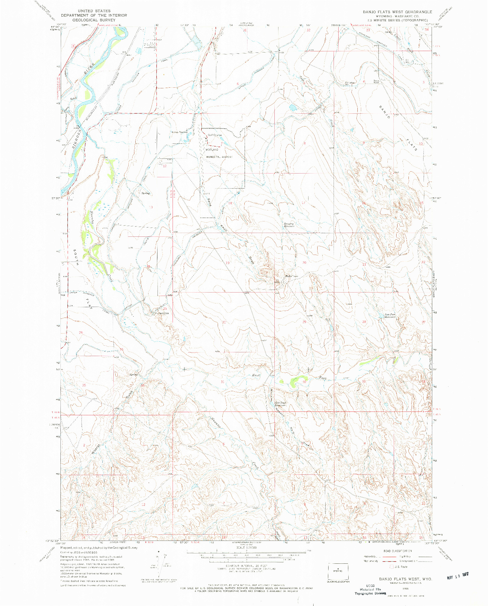 USGS 1:24000-SCALE QUADRANGLE FOR BANJO FLATS WEST, WY 1966