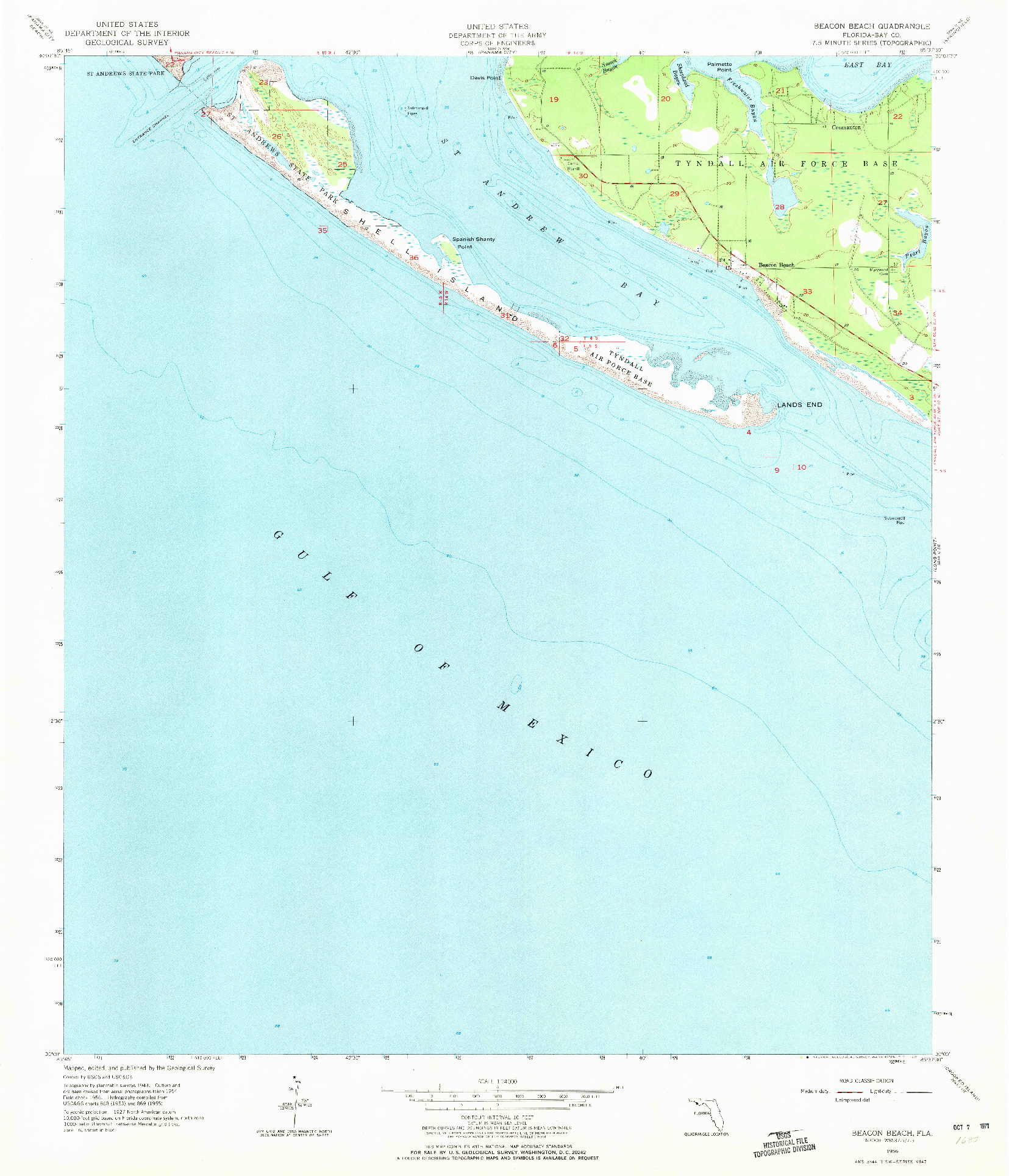 USGS 1:24000-SCALE QUADRANGLE FOR BEACON BEACH, FL 1956