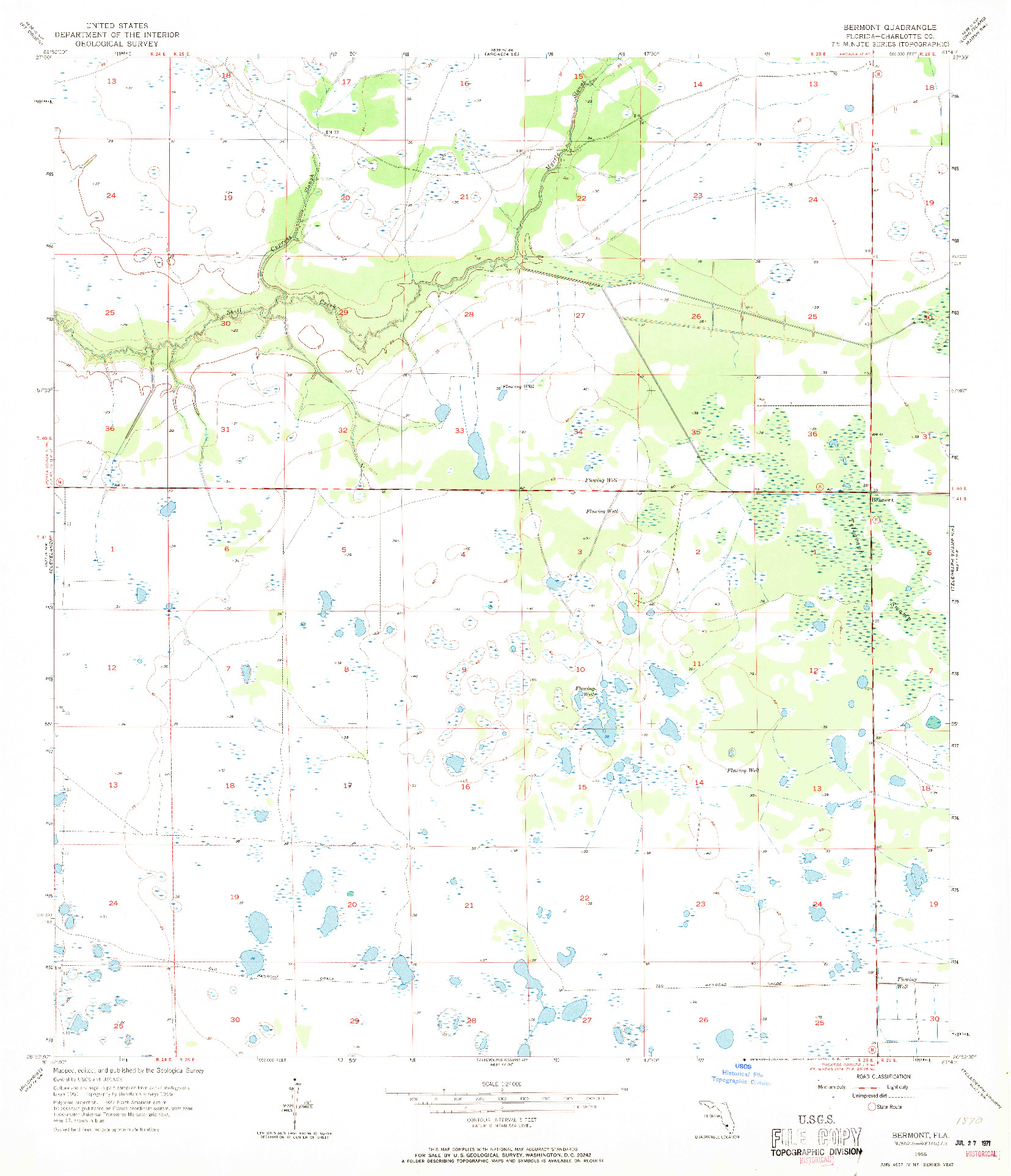 USGS 1:24000-SCALE QUADRANGLE FOR BERMONT, FL 1956