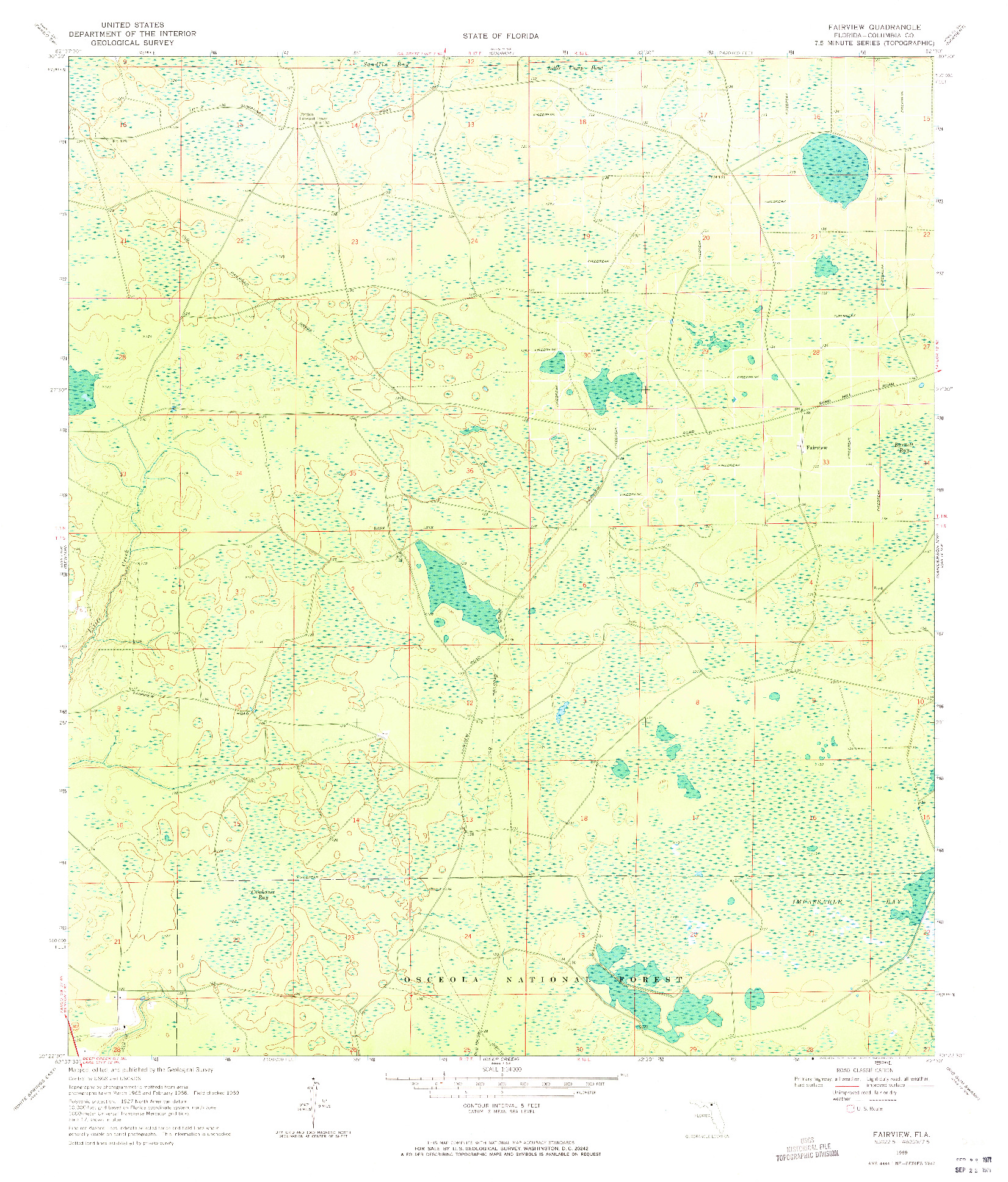 USGS 1:24000-SCALE QUADRANGLE FOR FAIRVIEW, FL 1969