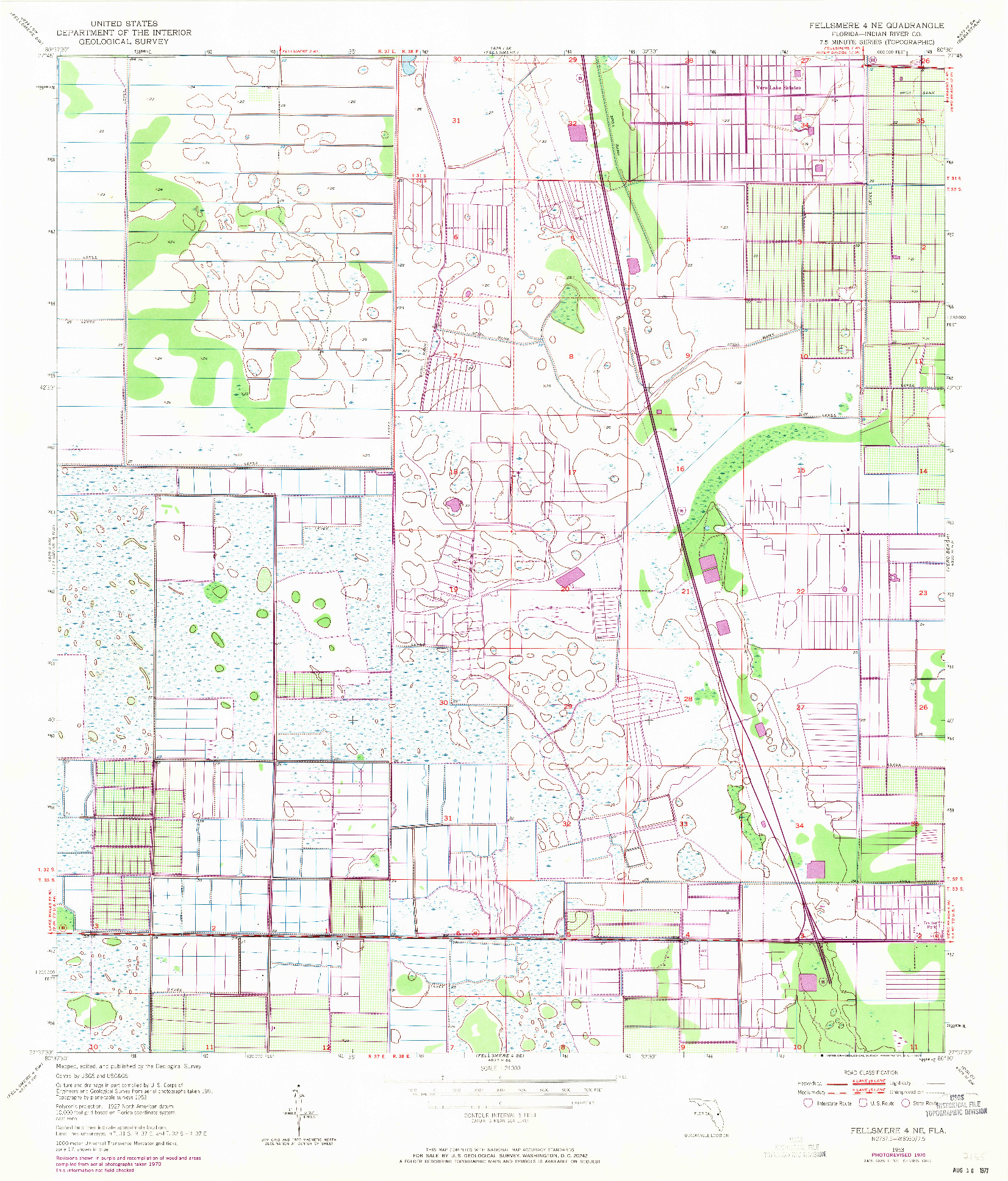 USGS 1:24000-SCALE QUADRANGLE FOR FELLSMERE 4 NE, FL 1953