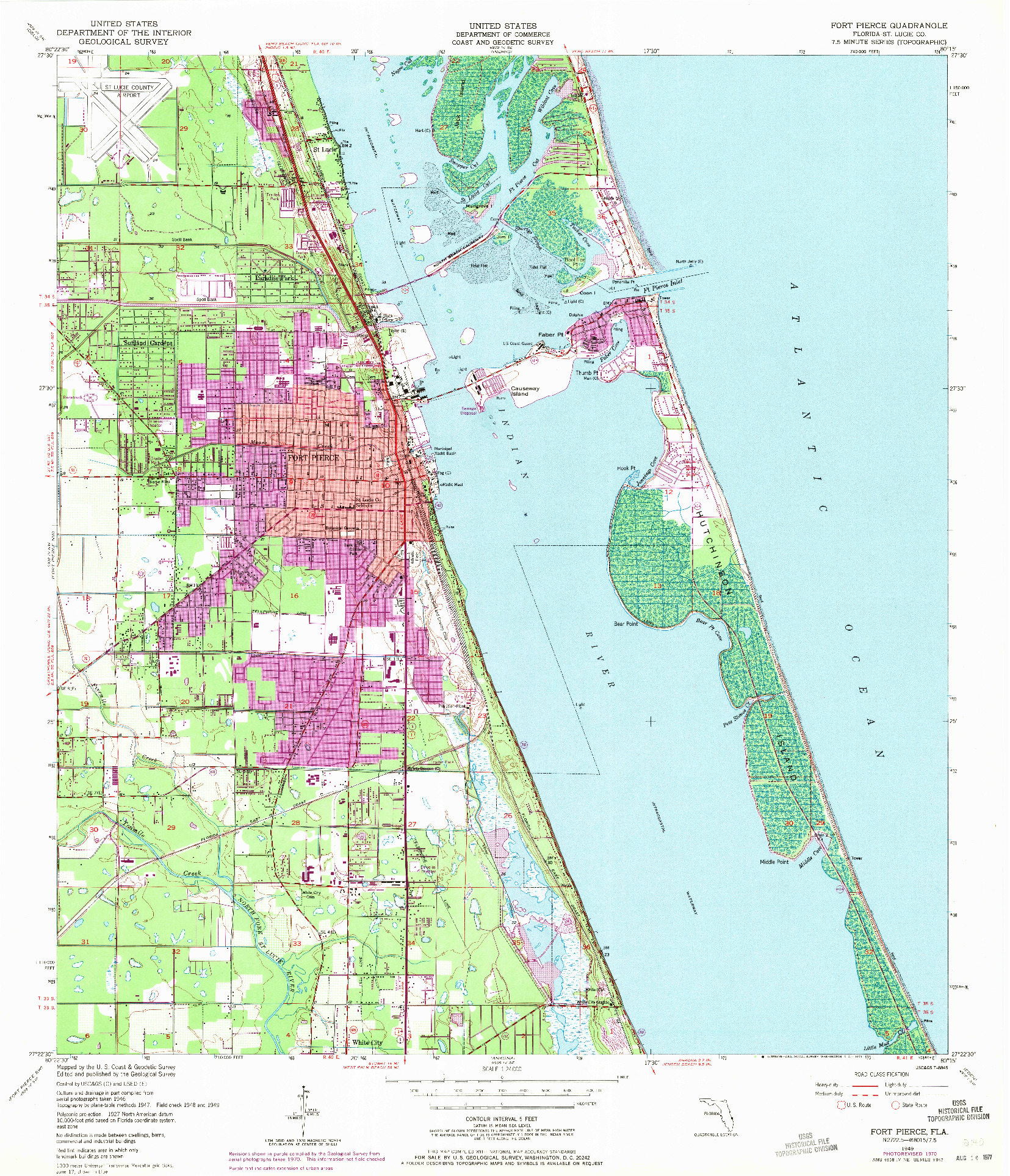 USGS 1:24000-SCALE QUADRANGLE FOR FORT PIERCE, FL 1949